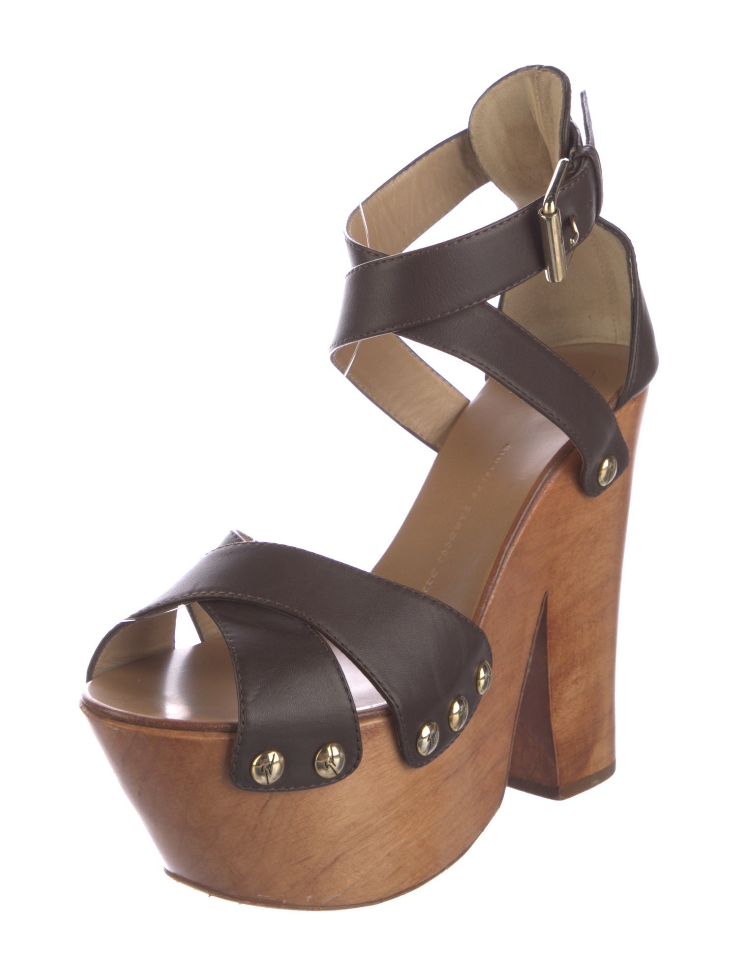 Giuseppe Zanotti Leather Studded Accents Sandals