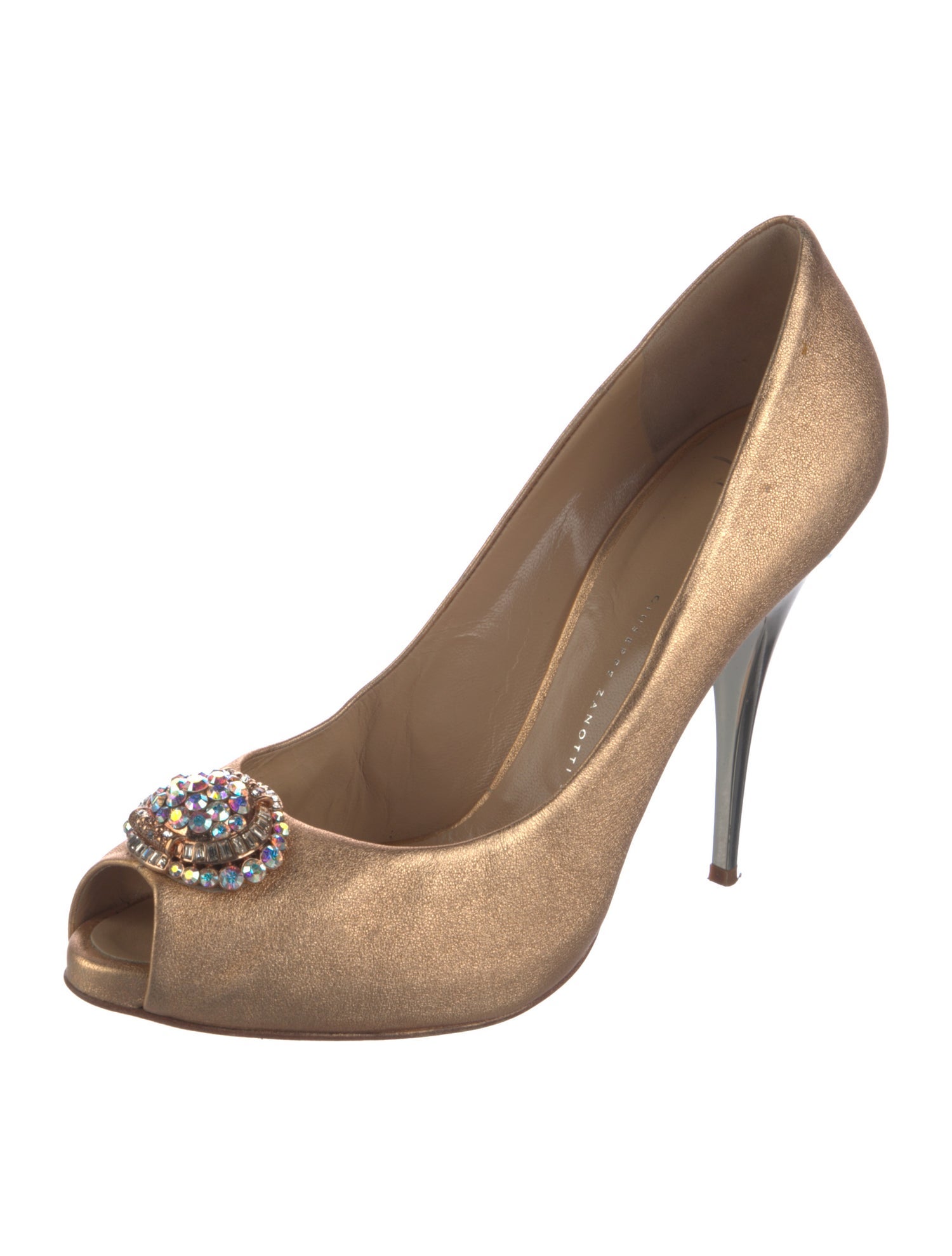 Giuseppe Zanotti Leather Crystal Embellishments Pumps