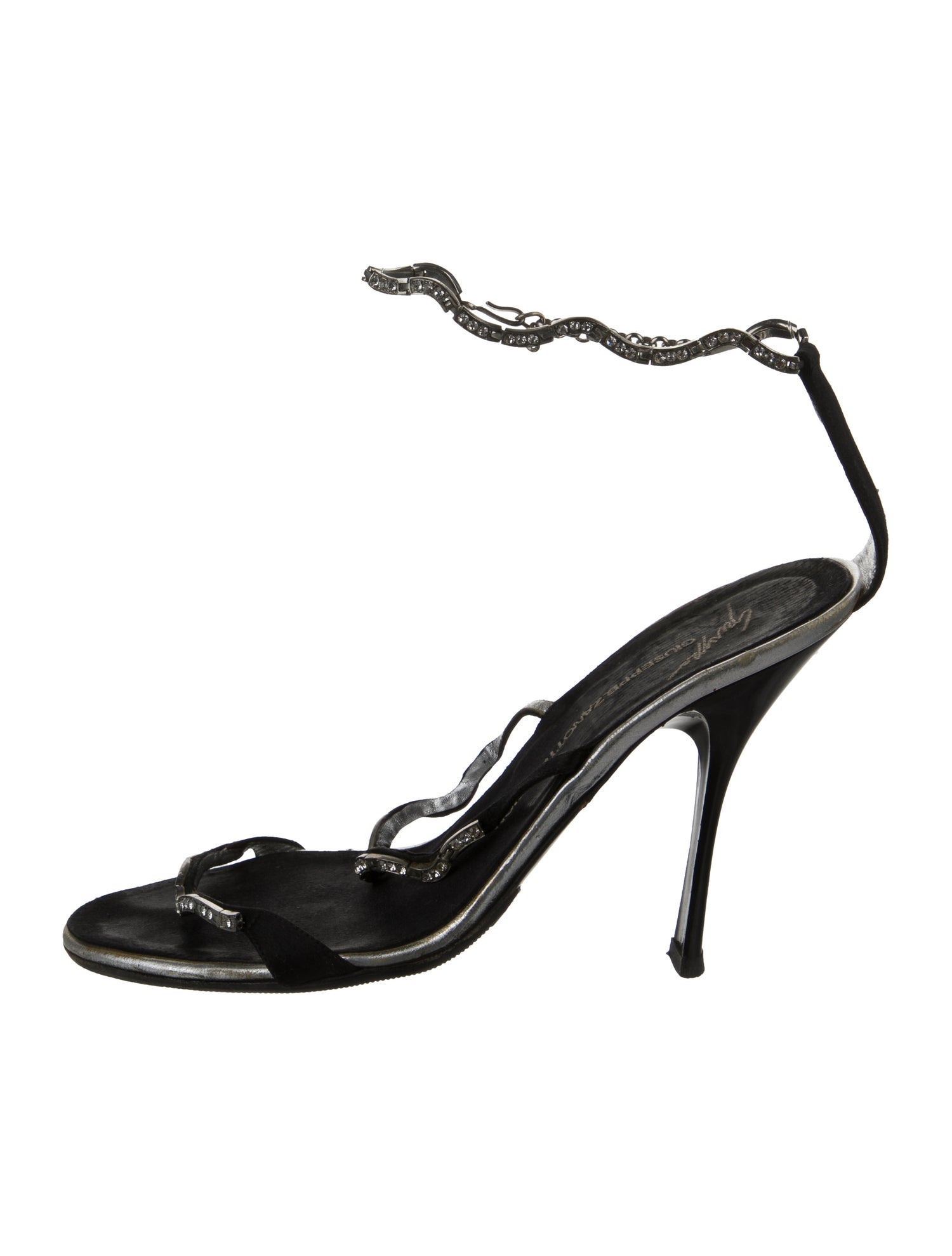 Giuseppe Zanotti Suede Crystal Embellishments Sandals