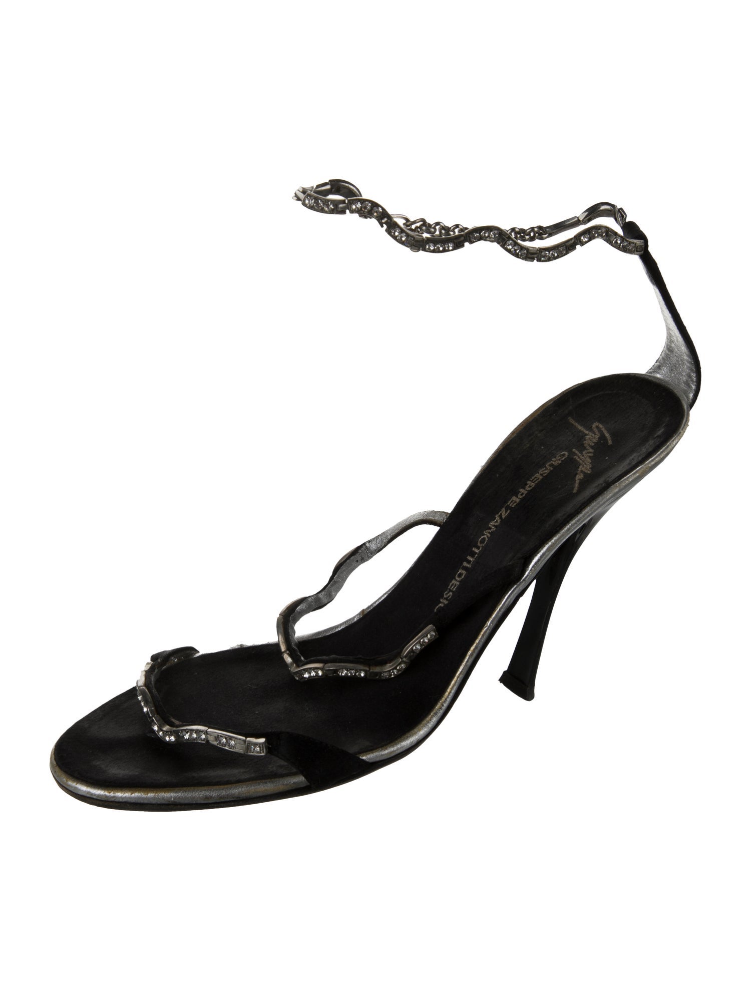 Giuseppe Zanotti Suede Crystal Embellishments Sandals