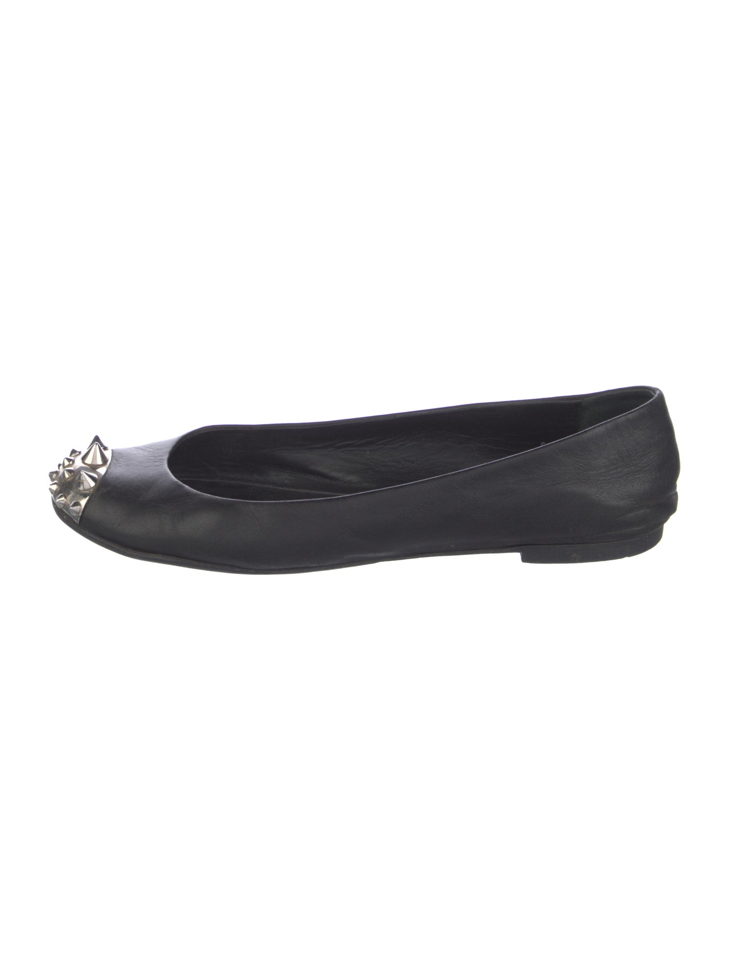 Giuseppe Zanotti Leather Studded Accents Ballet Flats
