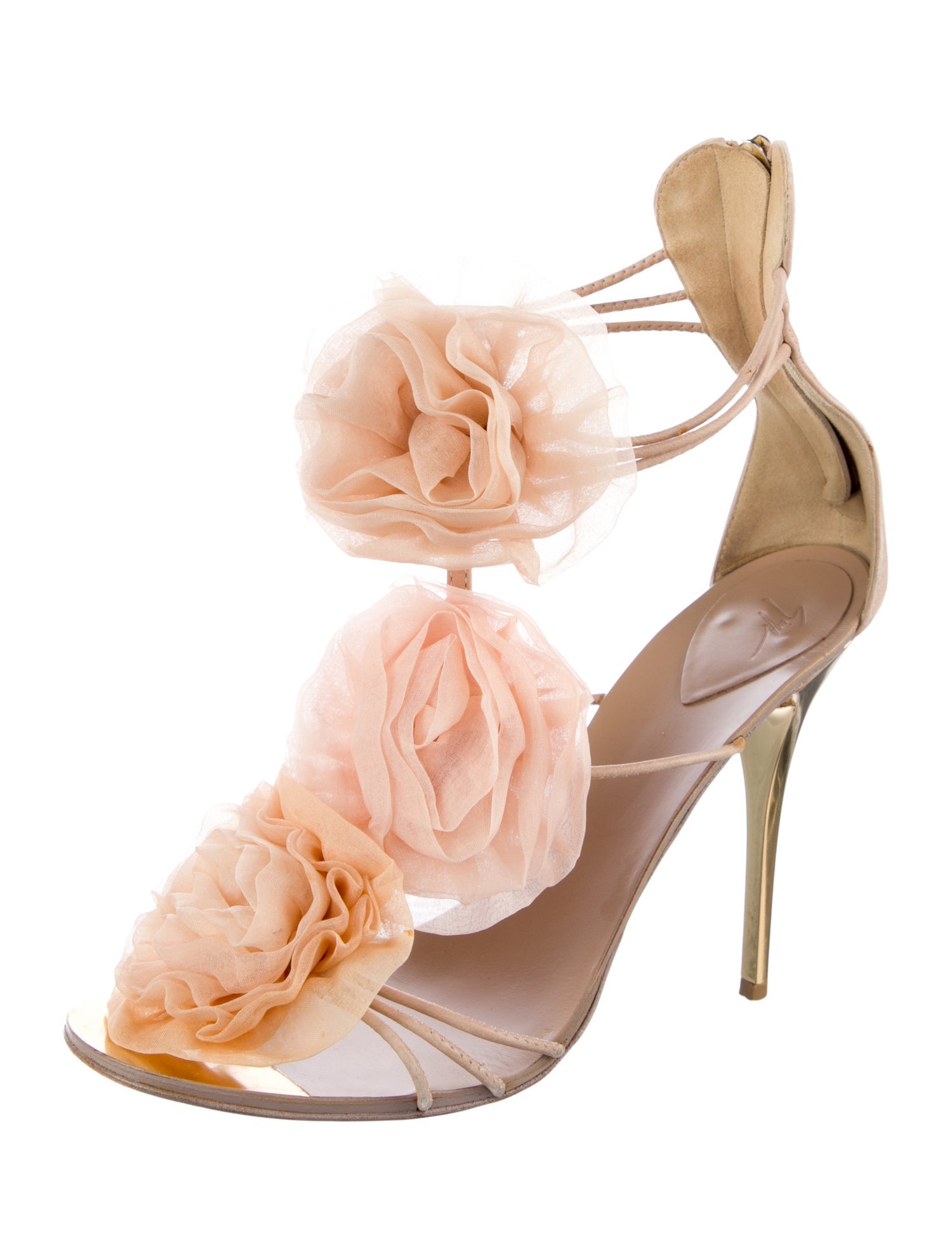 Giuseppe Zanotti Camellia Accent Leather Sandals