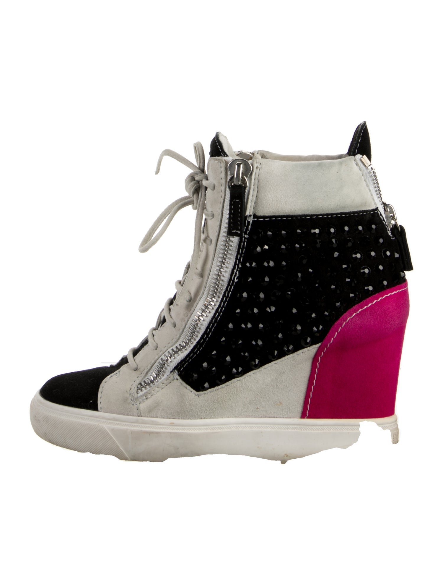Giuseppe Zanotti Suede Colorblock Pattern Lace-Up Boots
