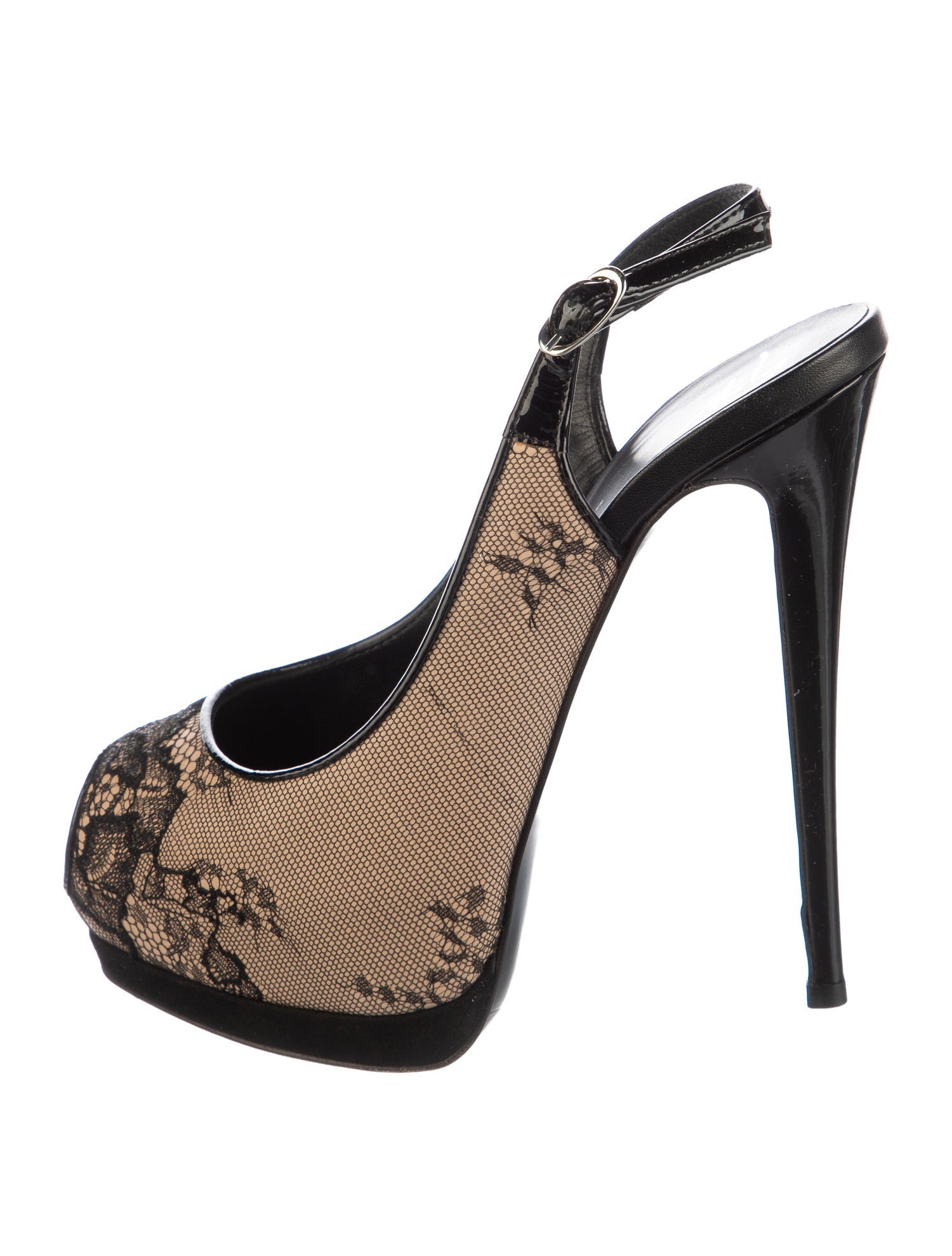 Giuseppe Zanotti Lace Printed Slingback Pumps