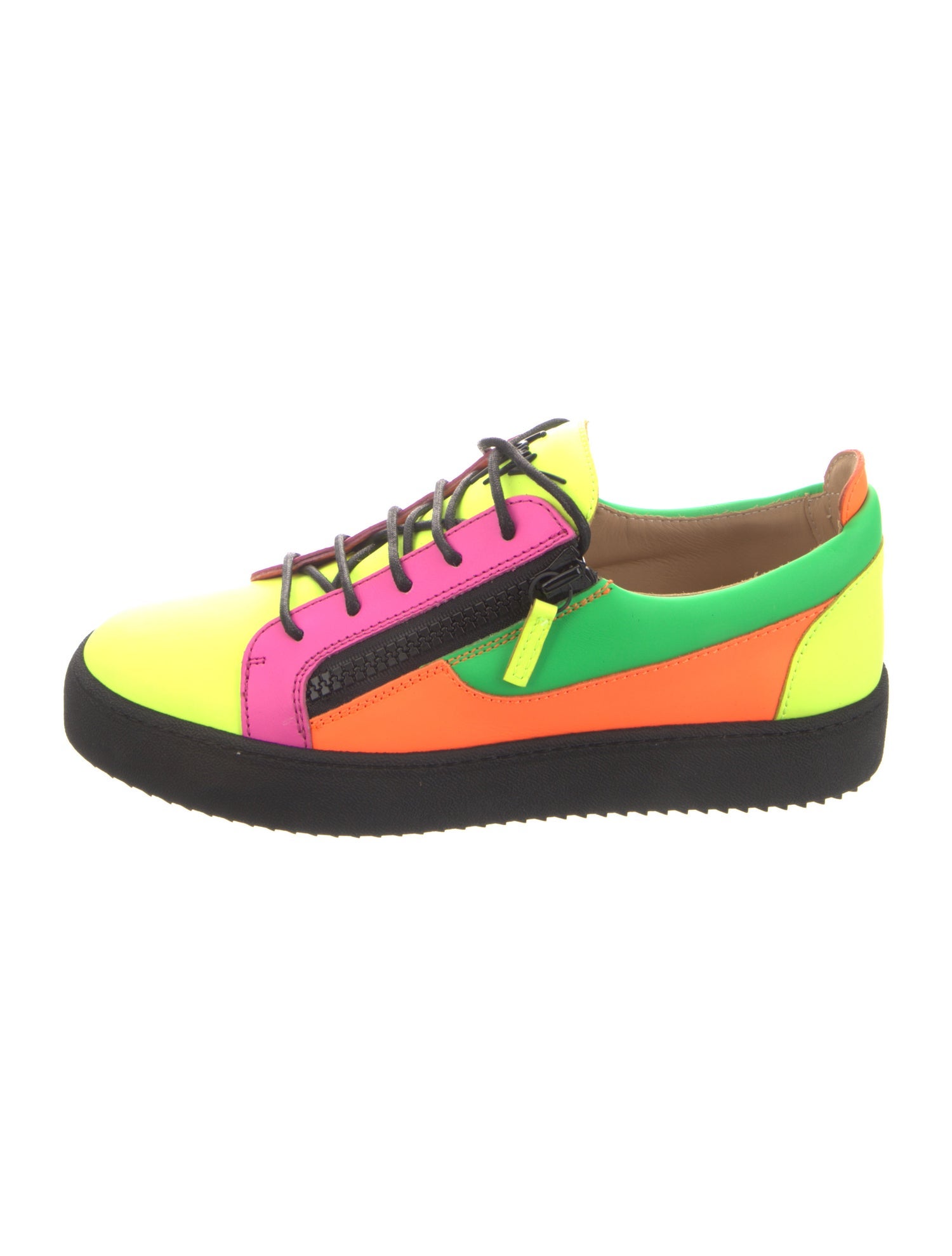 Giuseppe Zanotti Leather Colorblock Pattern Sneakers