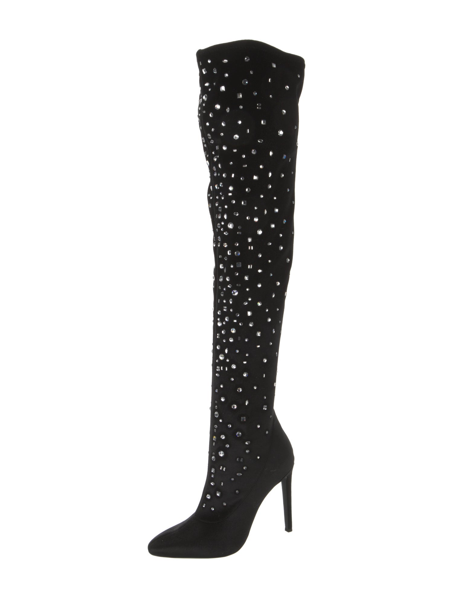 Giuseppe Zanotti Velvet Crystal Embellishments Boots