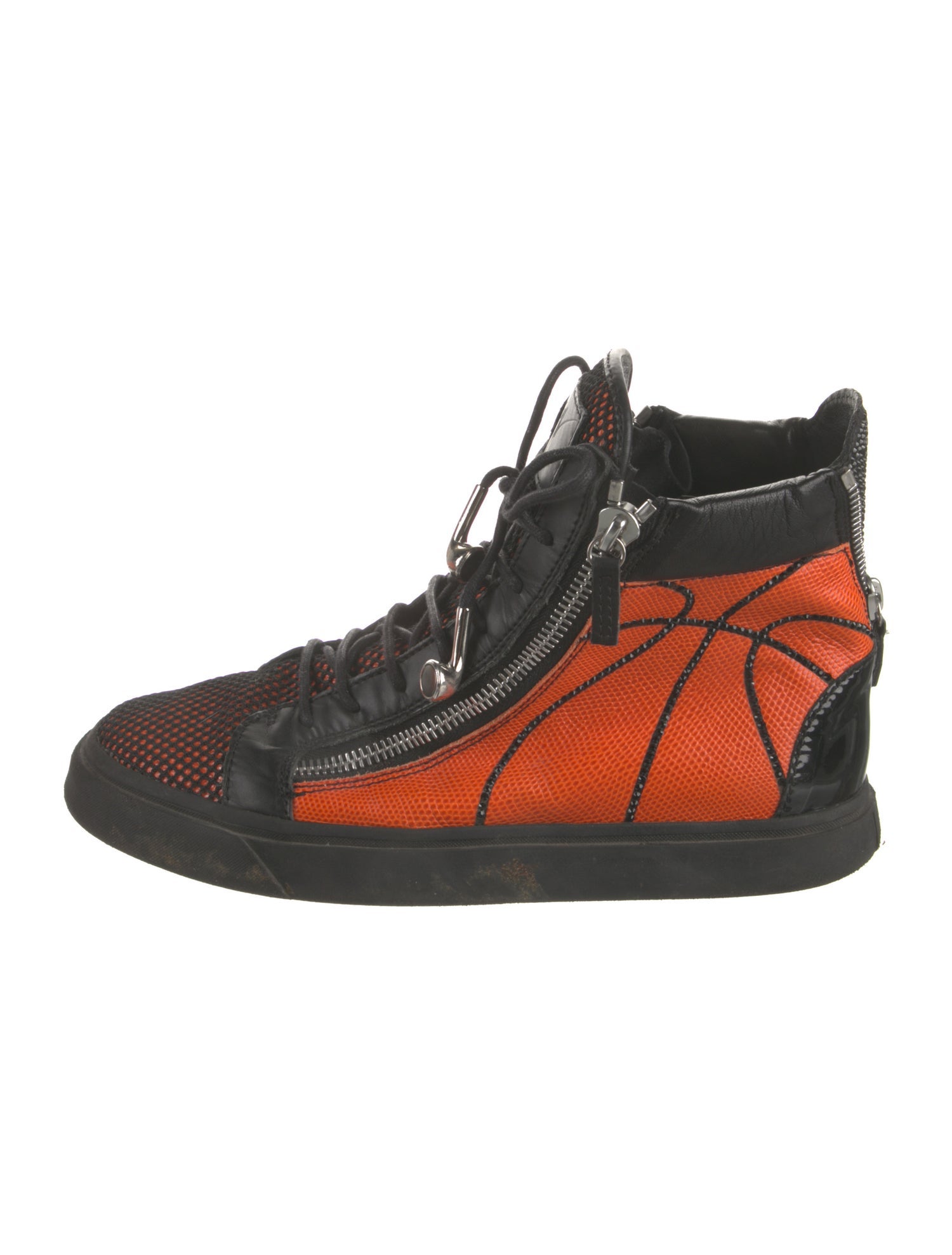 Giuseppe Zanotti Leather Colorblock Pattern Sneakers