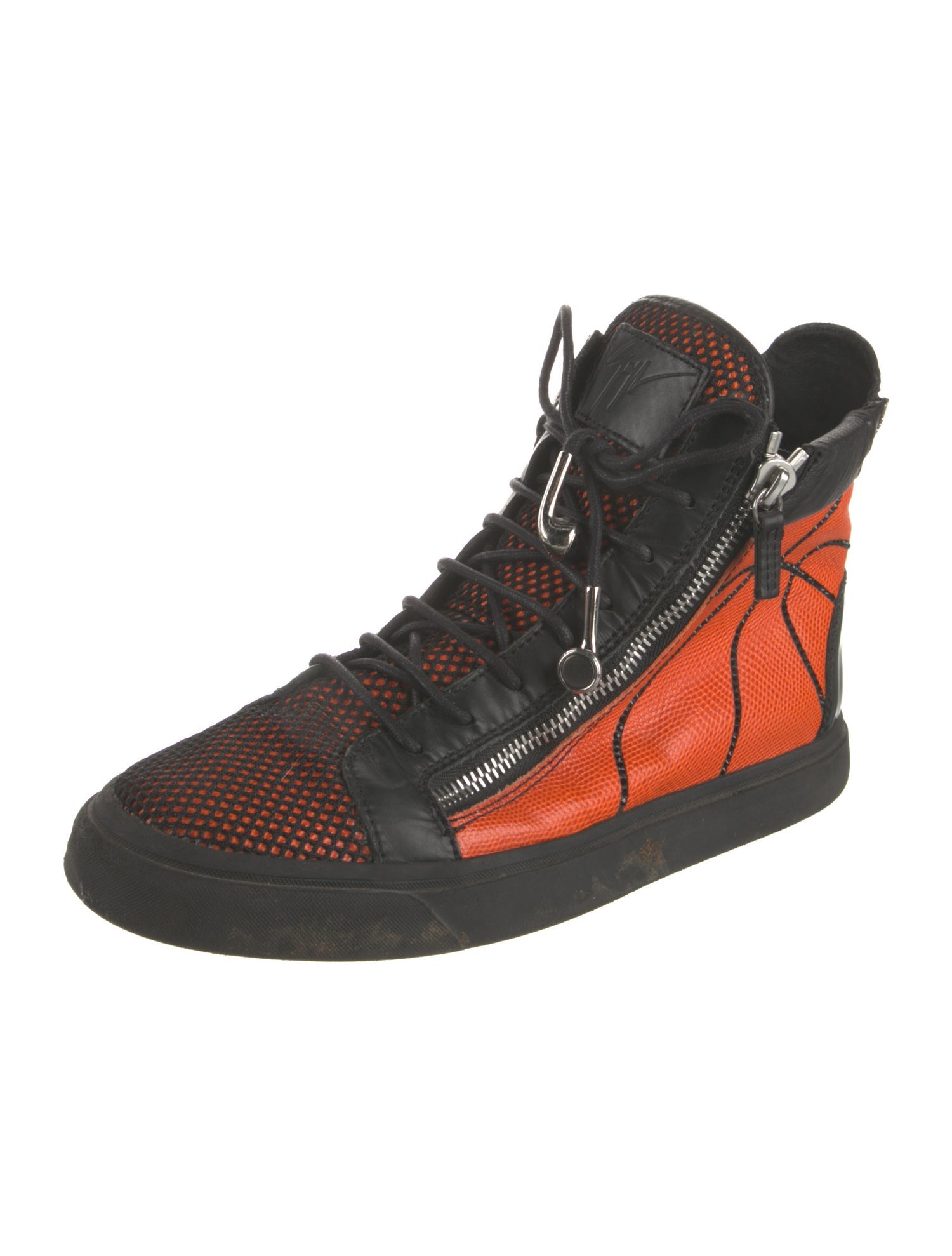 Giuseppe Zanotti Leather Colorblock Pattern Sneakers