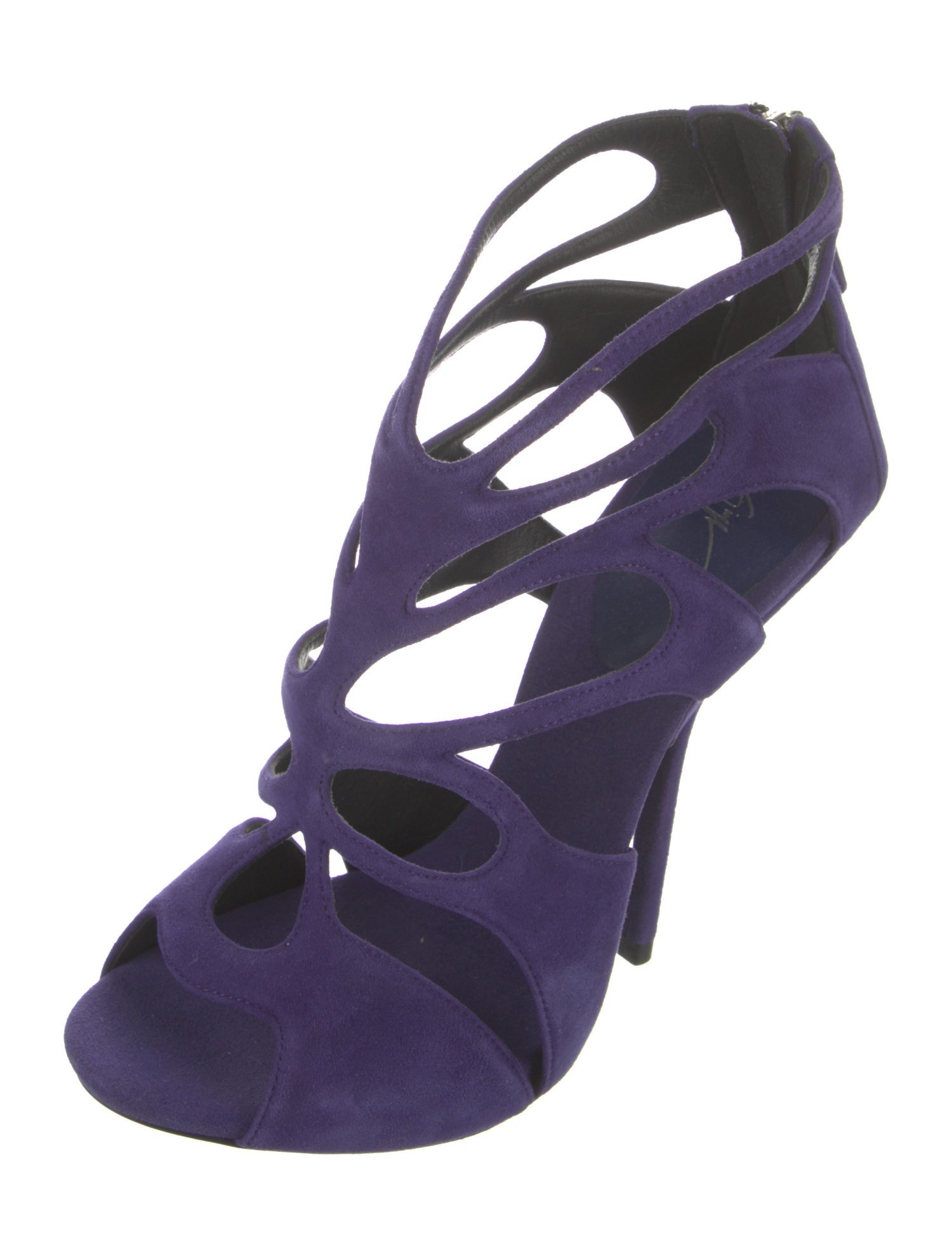 Giuseppe Zanotti Suede Cutout Accent Gladiator Sandals