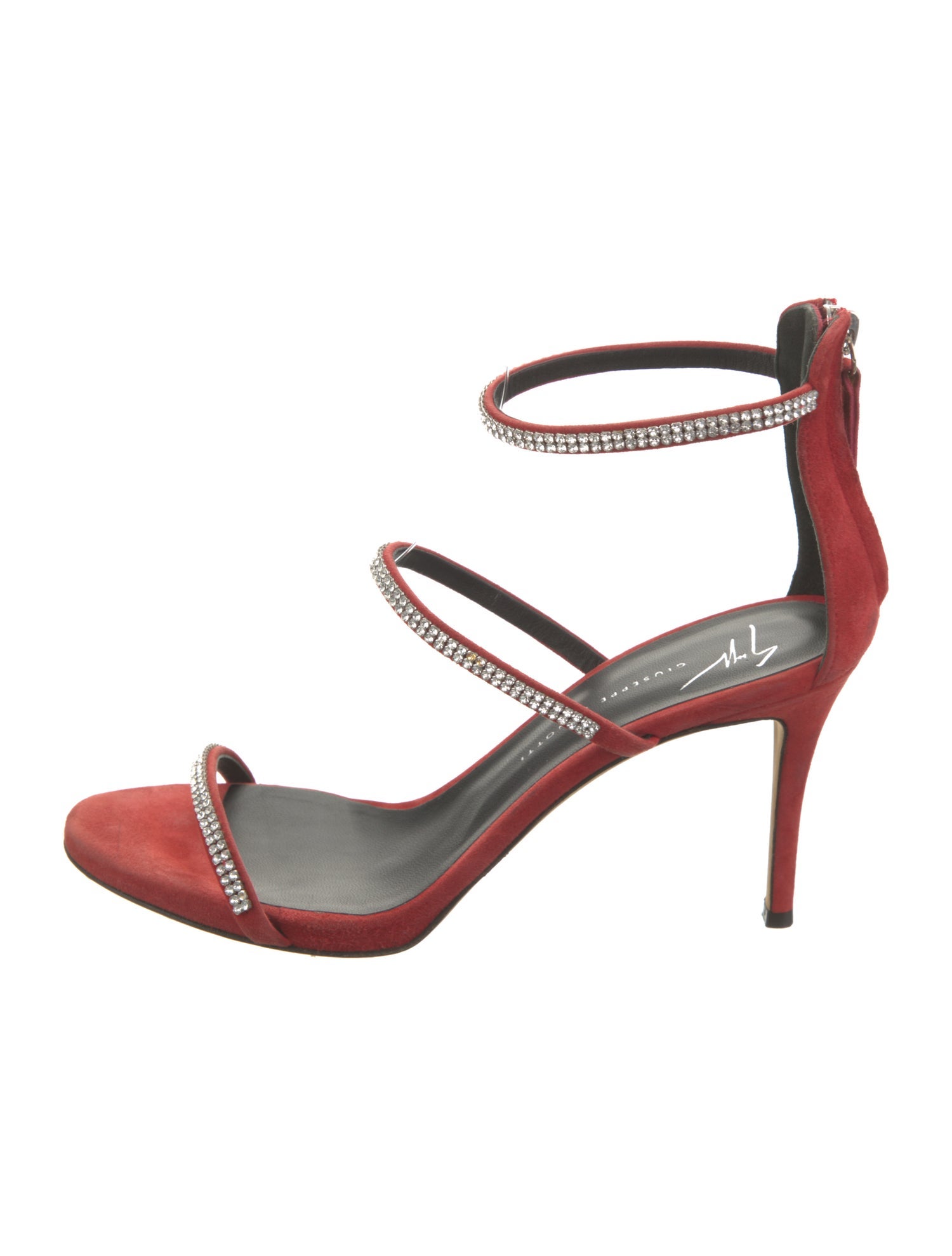 Giuseppe Zanotti Suede Crystal Embellishments Sandals