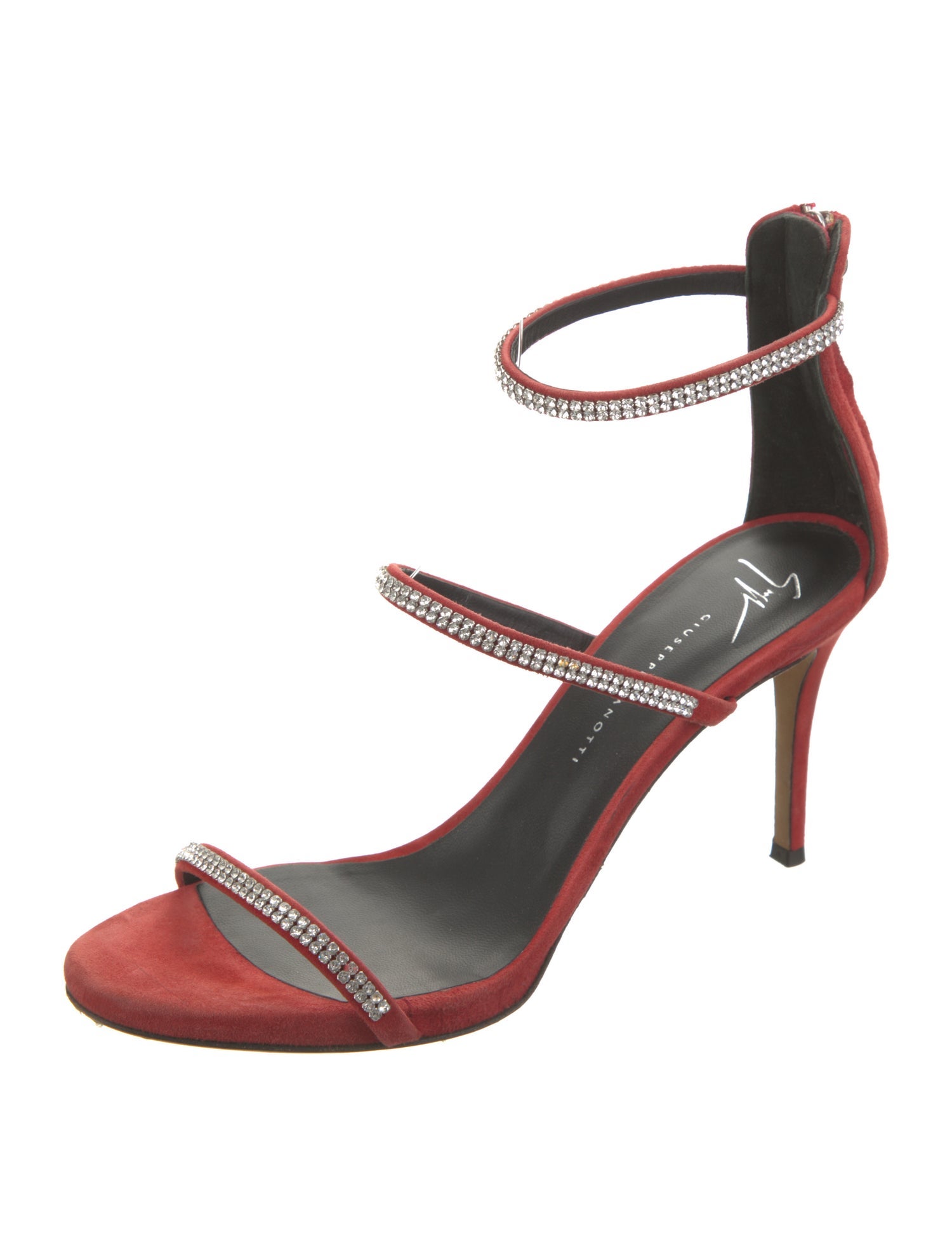 Giuseppe Zanotti Suede Crystal Embellishments Sandals