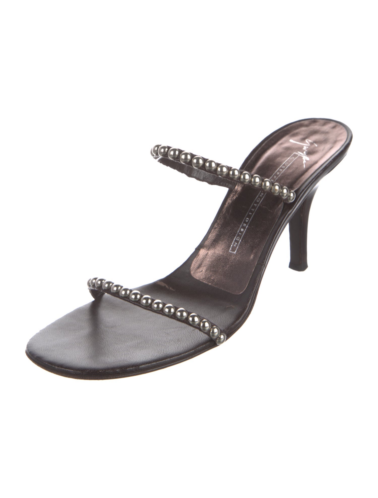 Giuseppe Zanotti Leather Studded Accents Slides