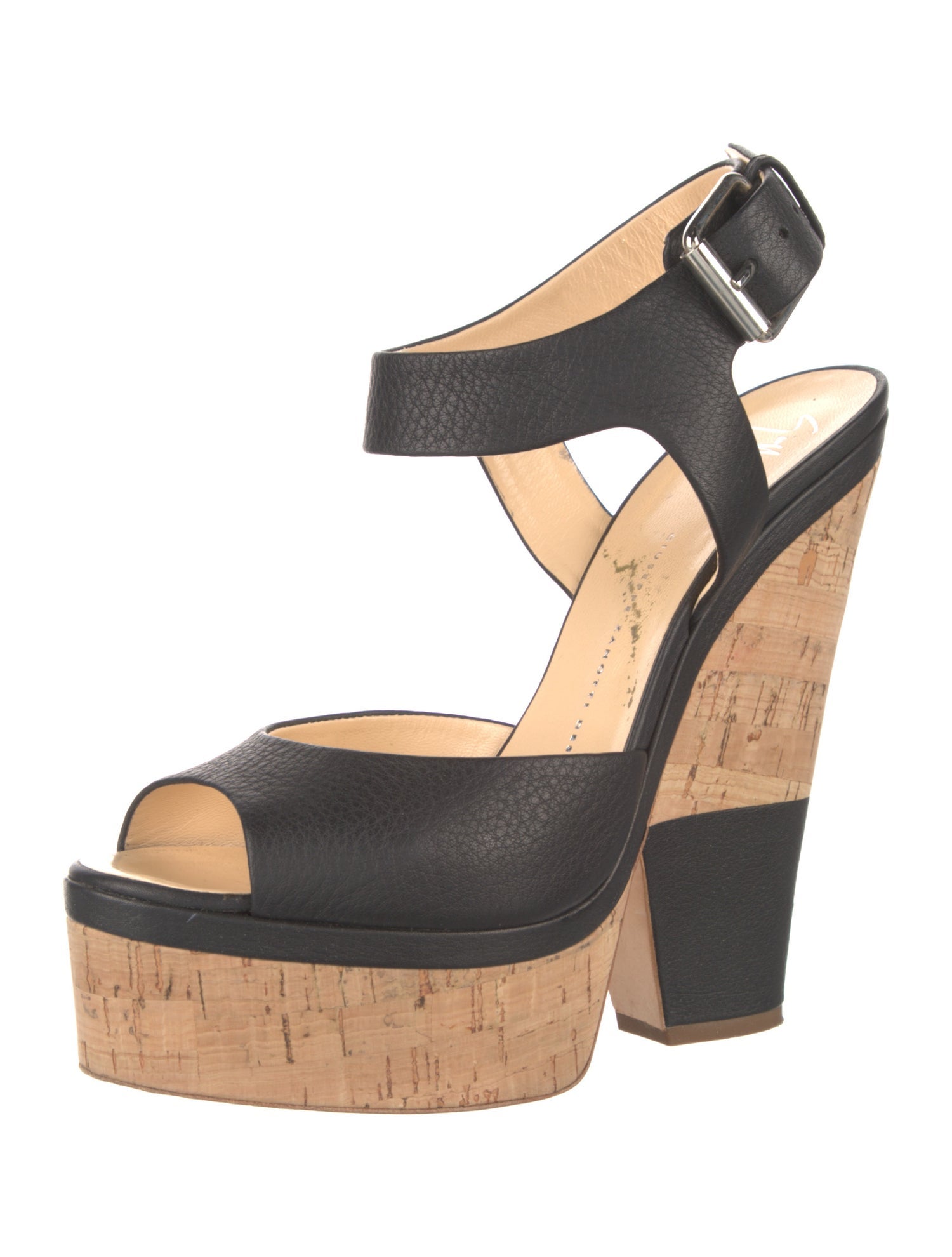 Giuseppe Zanotti Leather Colorblock Pattern Slingback Sandals