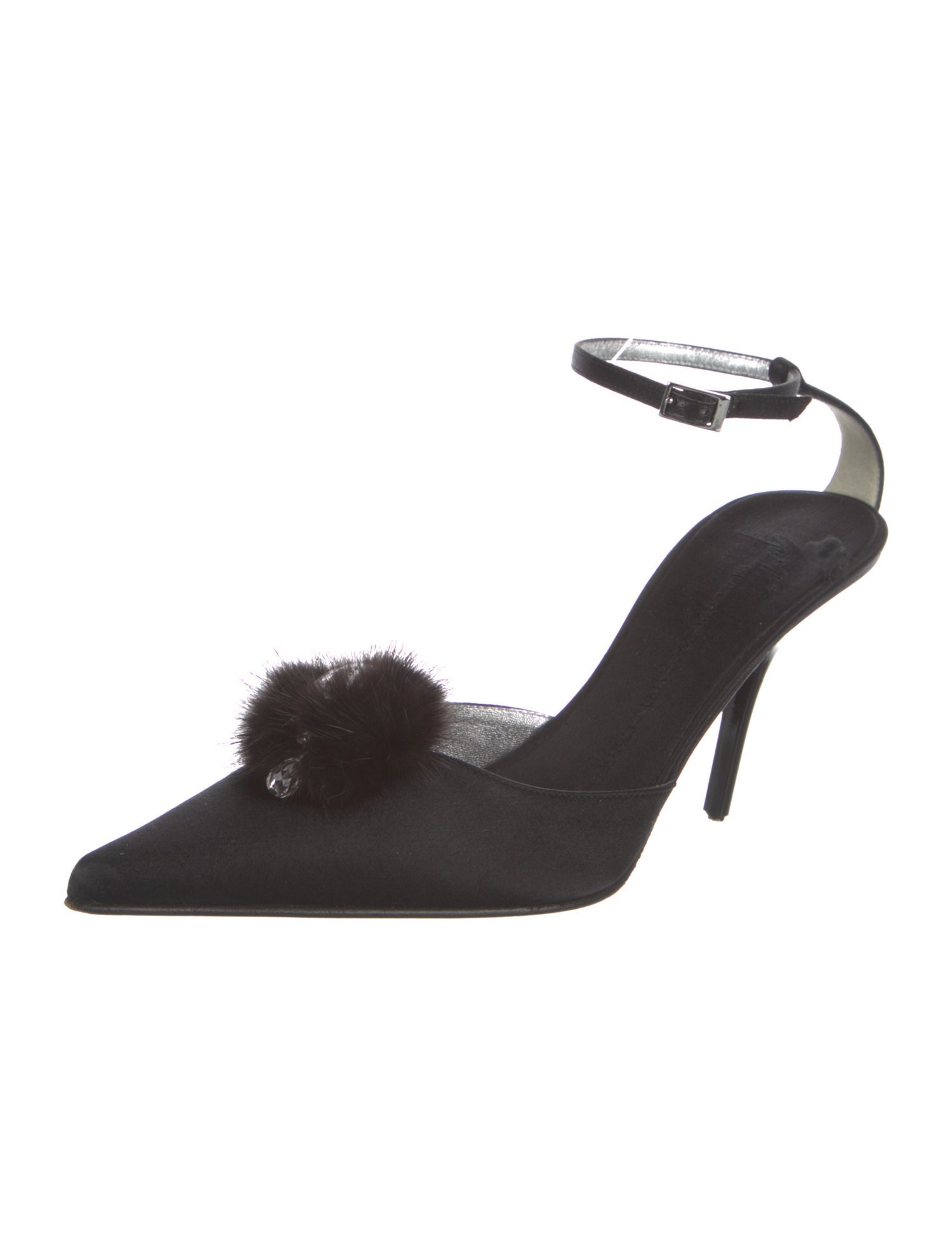 Giuseppe Zanotti Satin Crystal Embellishments Slingback Pumps