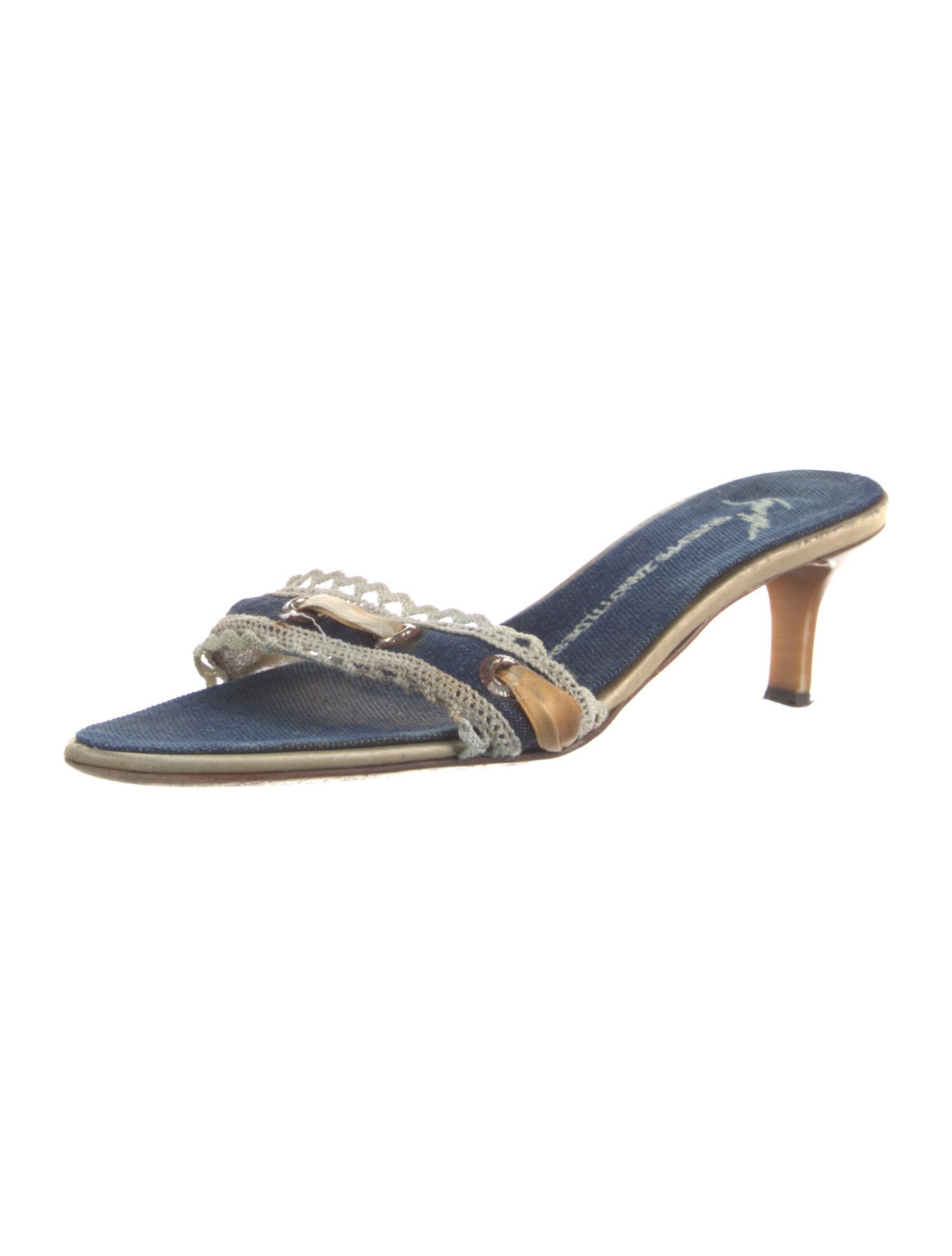 Giuseppe Zanotti Leather Colorblock Pattern Slides