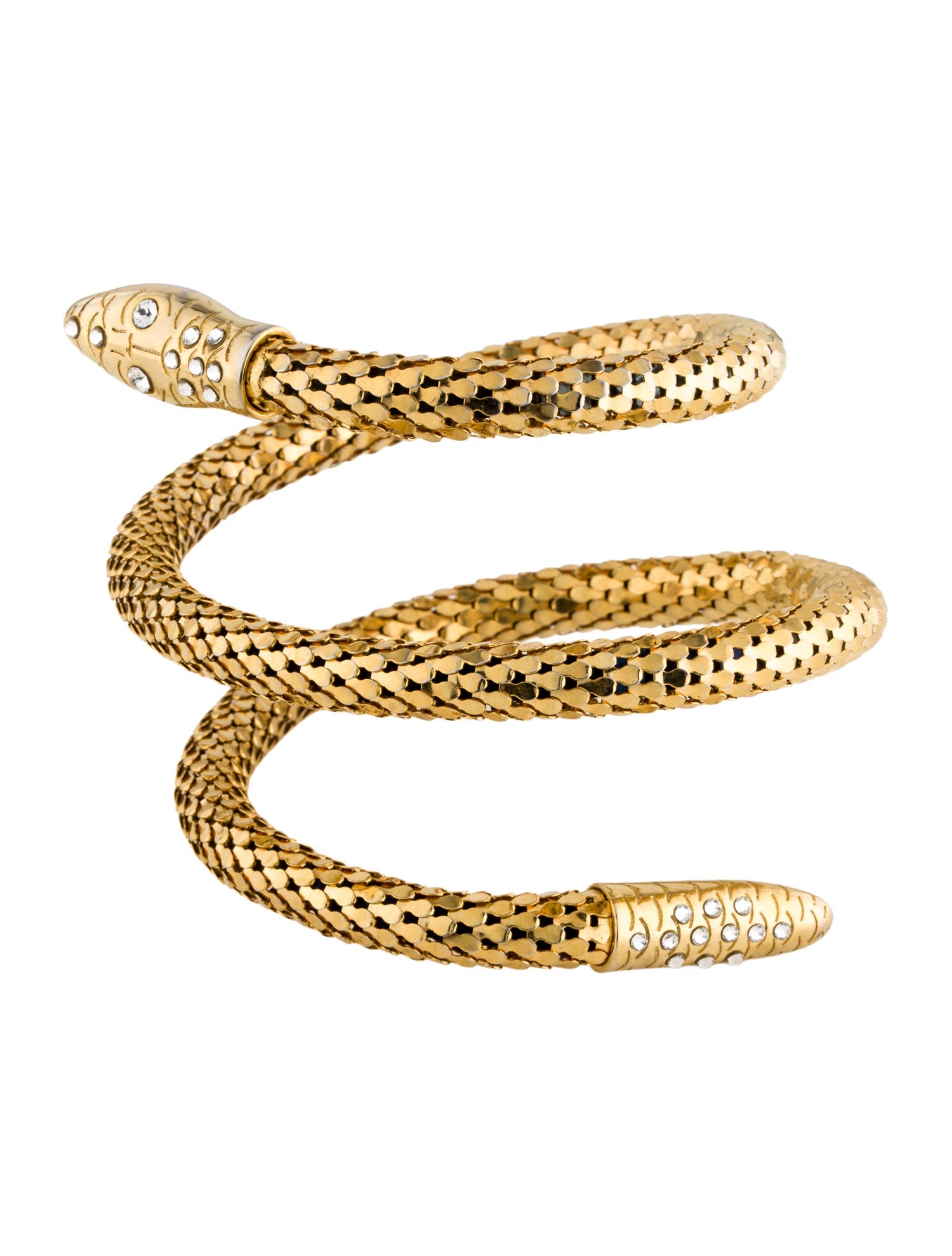 Giuseppe Zanotti Rhinestone Snake Wrap Cuff Bracelet