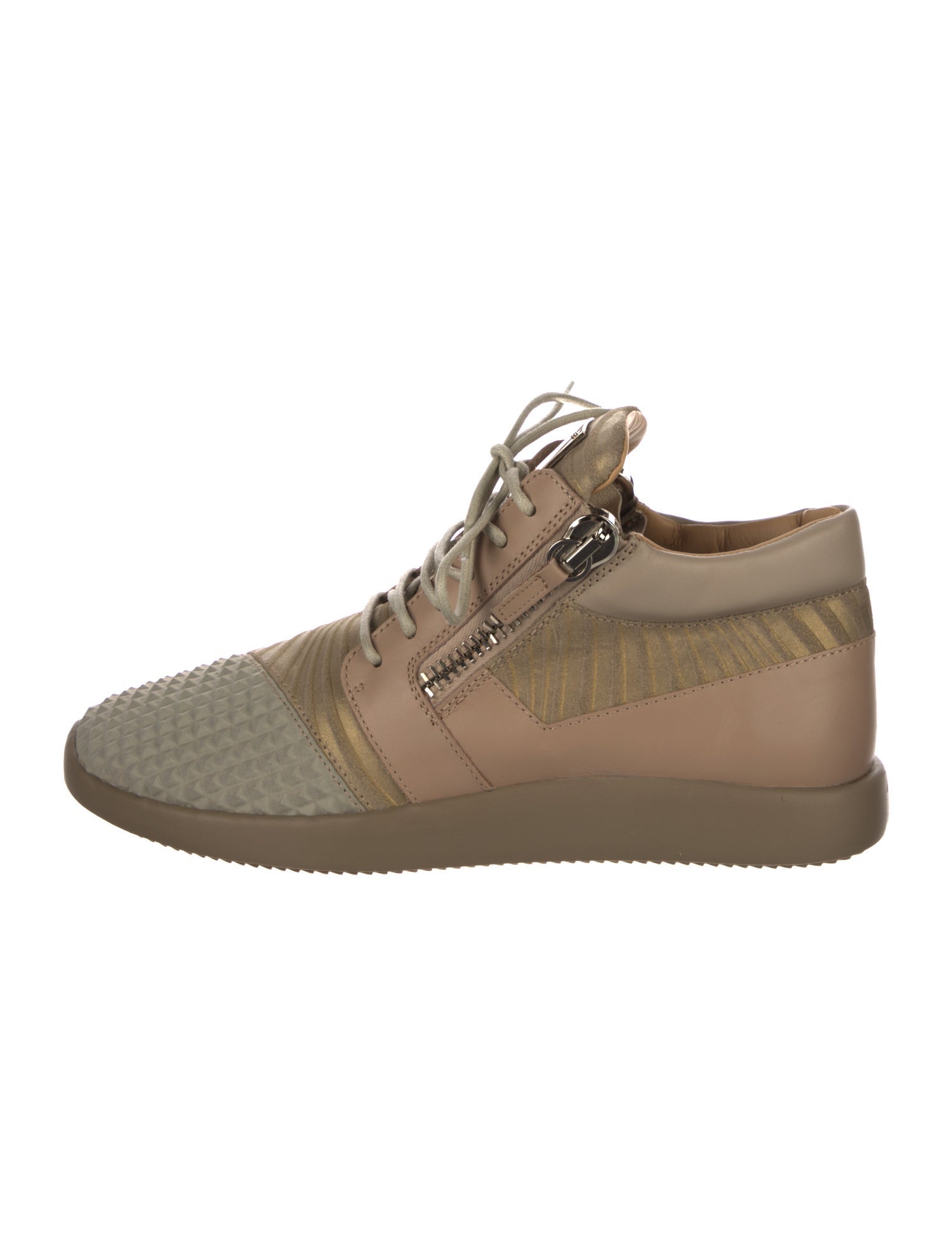 Giuseppe Zanotti Leather Colorblock Pattern Sneakers