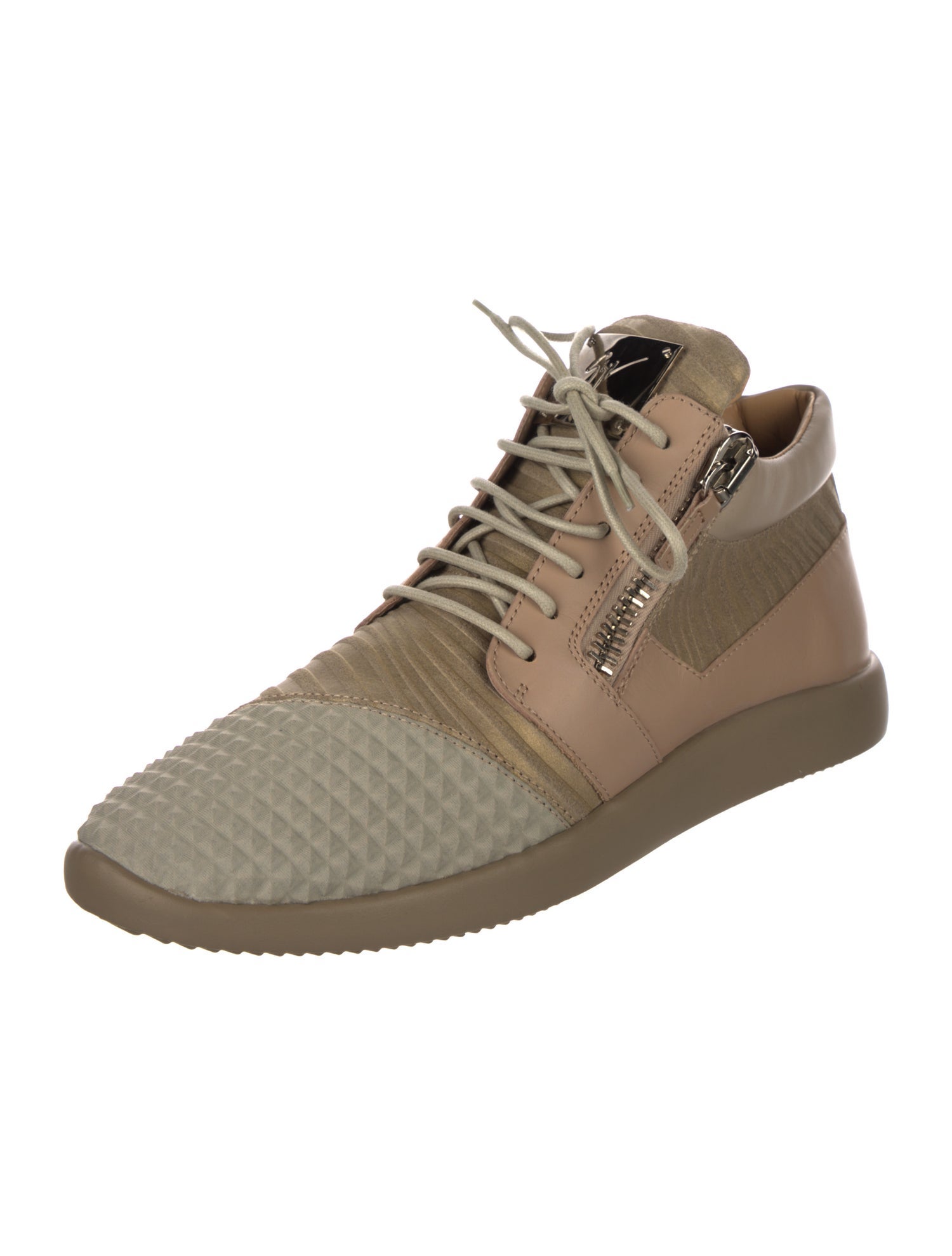 Giuseppe Zanotti Leather Colorblock Pattern Sneakers