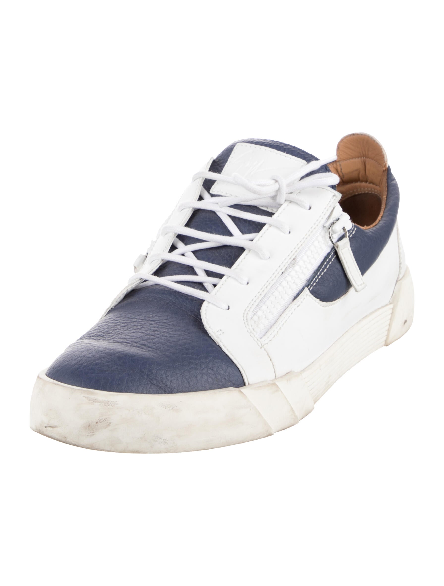 Giuseppe Zanotti Leather Colorblock Pattern Sneakers