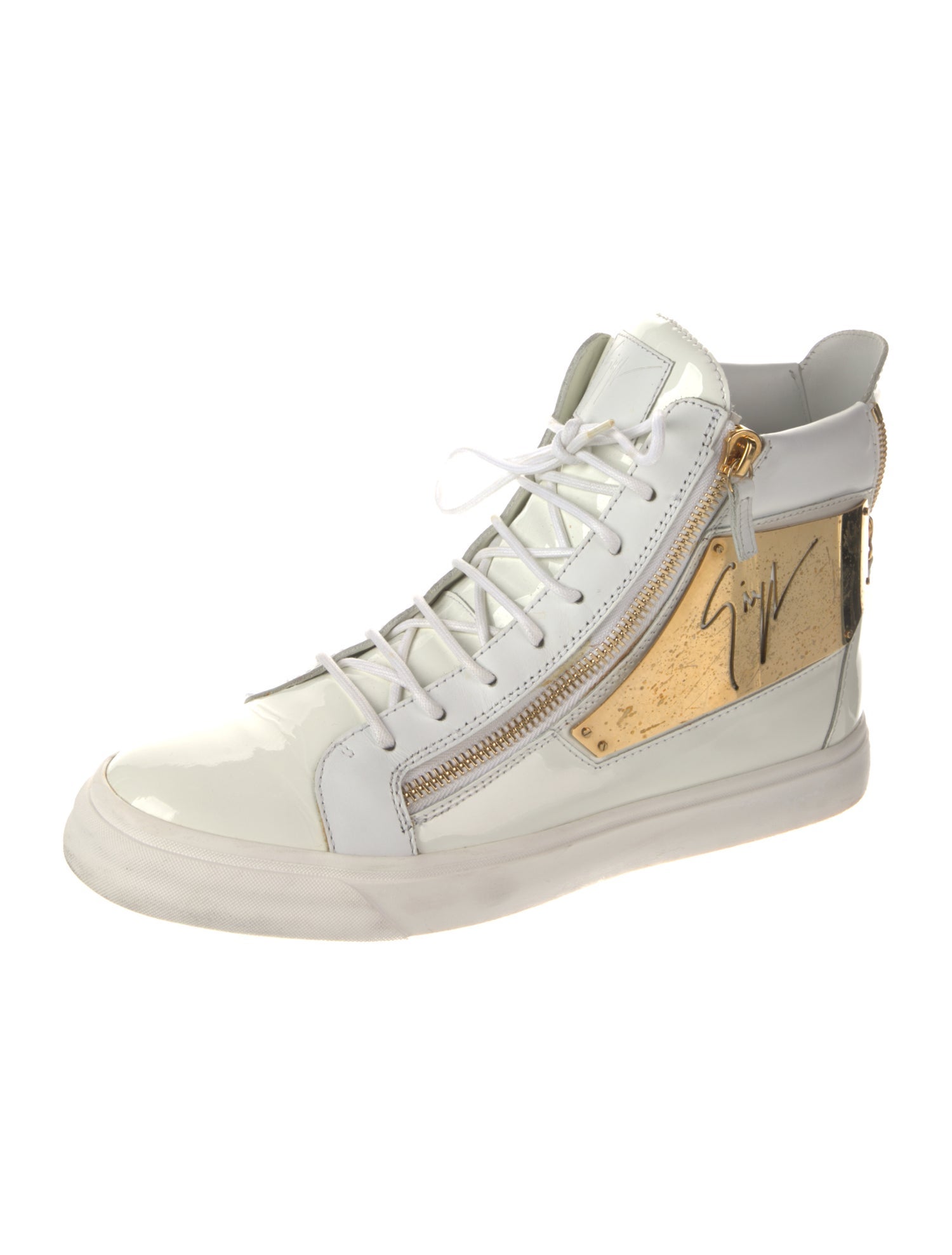 Giuseppe Zanotti Leather Colorblock Pattern Sneakers