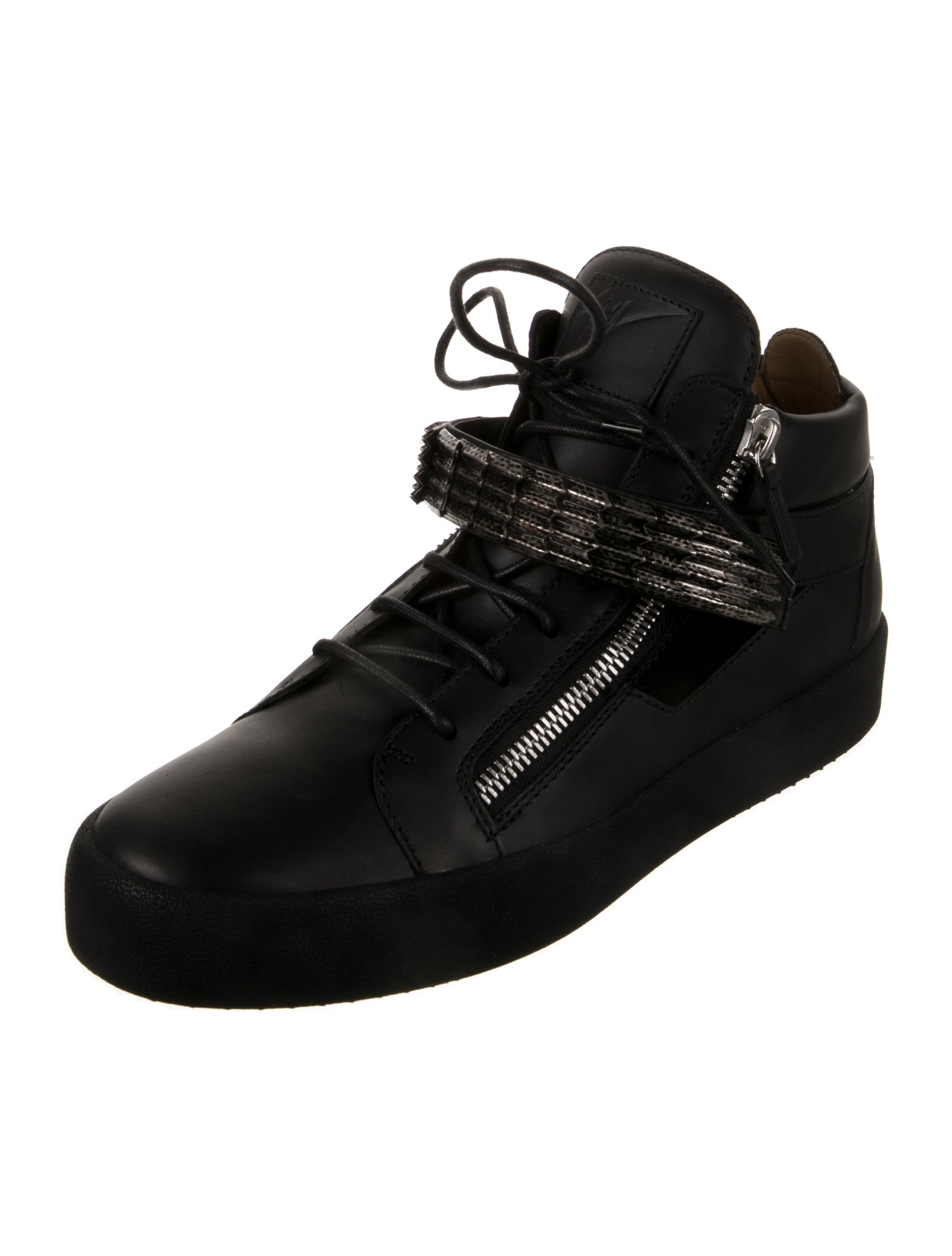 Giuseppe Zanotti Leather Crystal Embellishments Sneakers