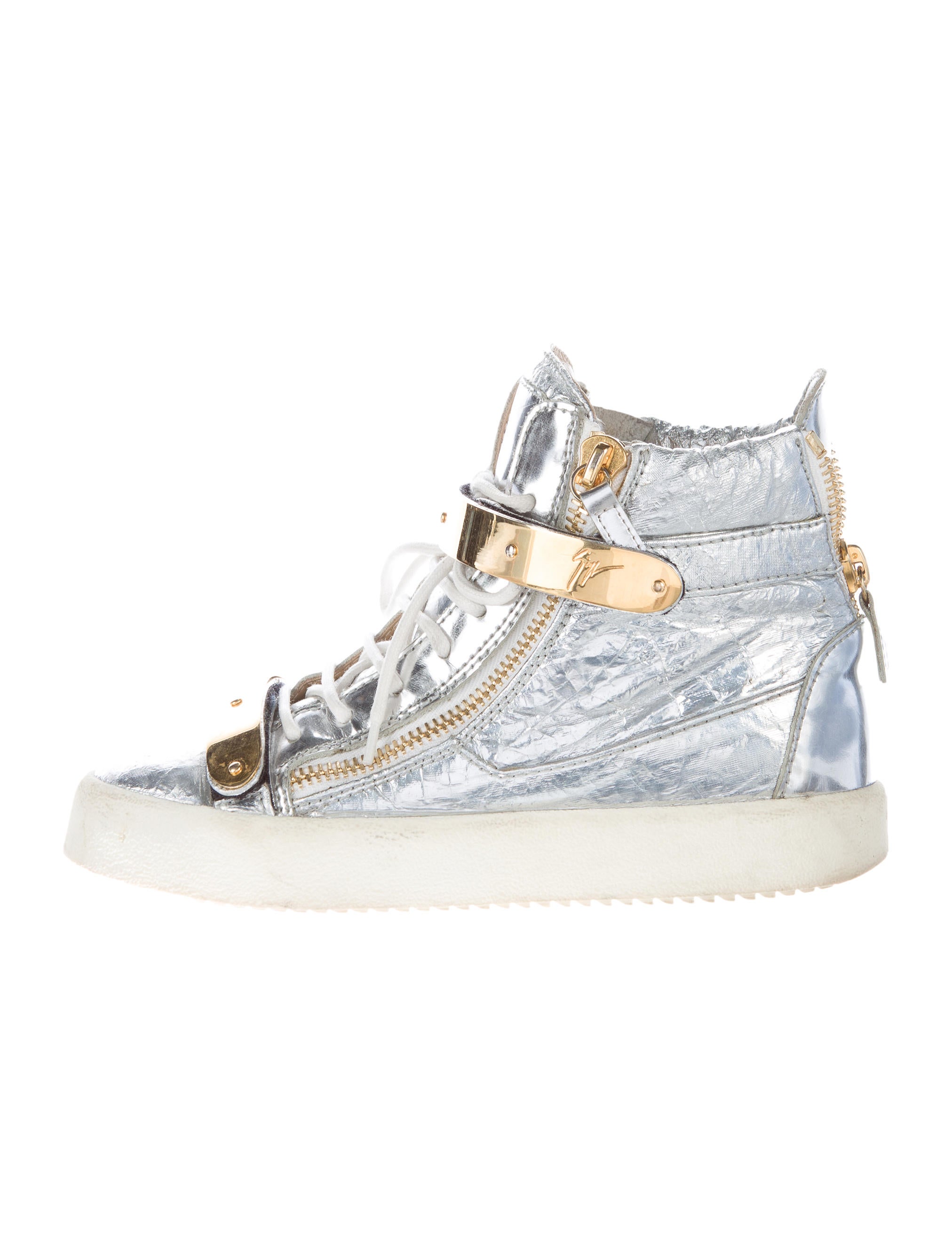 Giuseppe Zanotti Metallic Wedge Sneakers