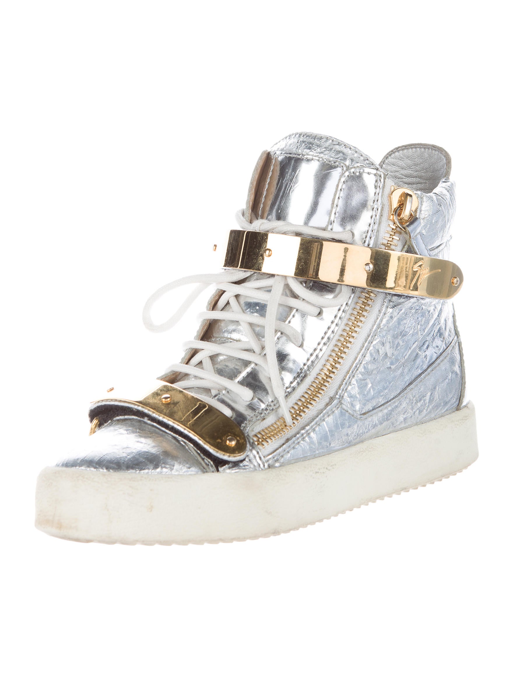 Giuseppe Zanotti Metallic Wedge Sneakers
