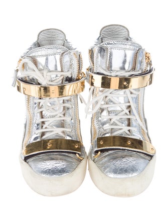 Giuseppe Zanotti Metallic Wedge Sneakers