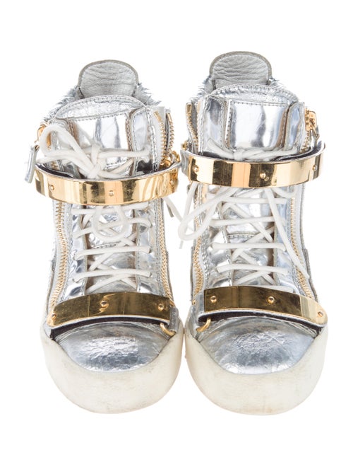 Giuseppe Zanotti Metallic Wedge Sneakers