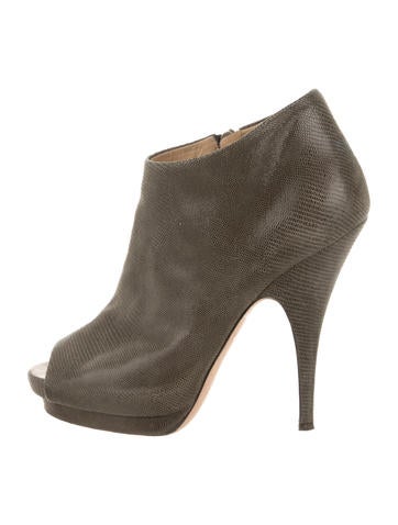 Giuseppe Zanotti Embossed Peep-Toe Booties