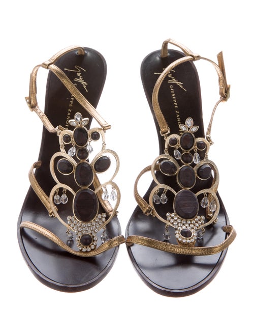 jeweled wedge sandals