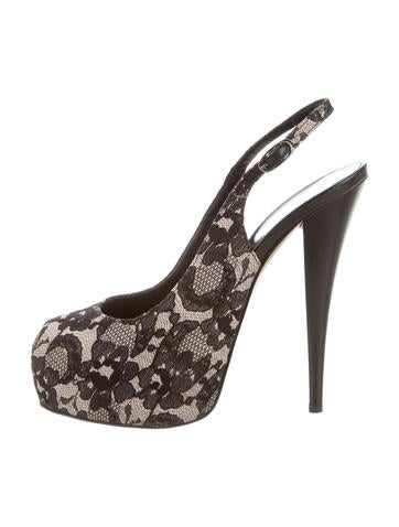 Giuseppe Zanotti Lace Peep-Toe Pumps