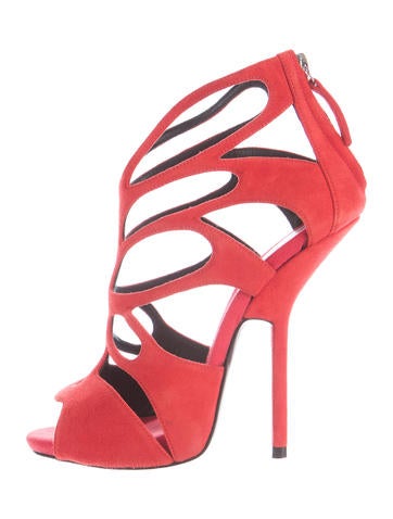 Giuseppe Zanotti Suede Caged Sandals