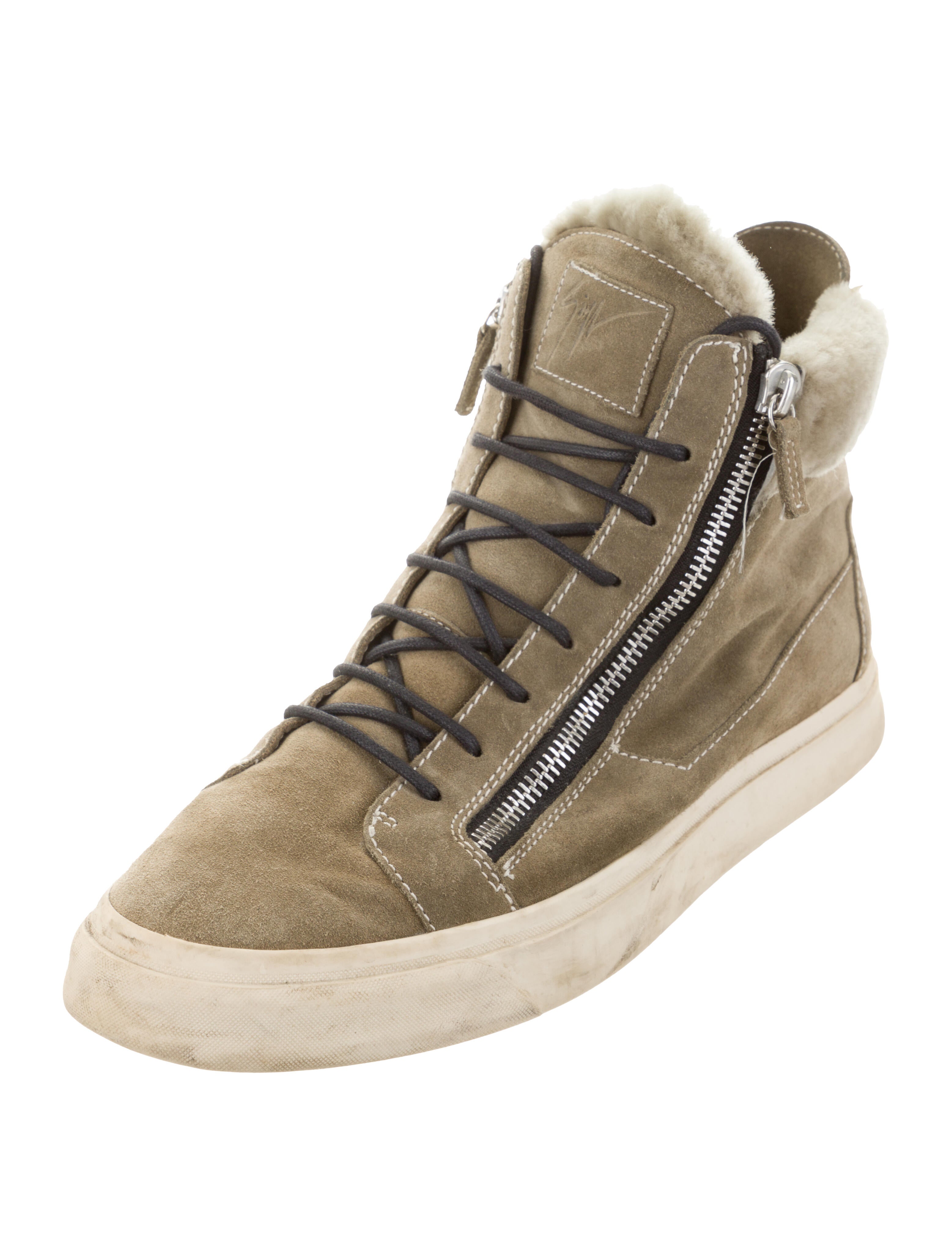 fur lined high top sneakers