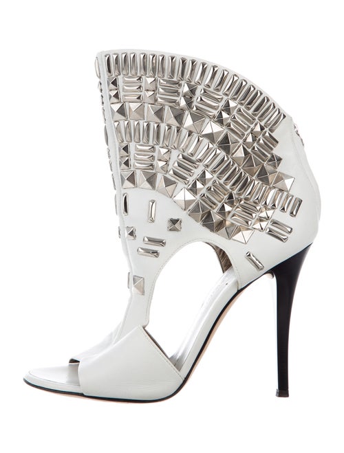 Giuseppe Zanotti Leather Studded Accents Boots Whi