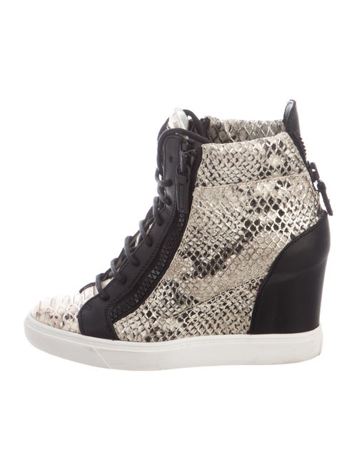 Giuseppe Zanotti Snakeskin Animal Print Wedge Snea