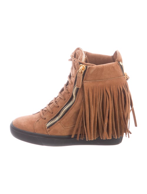 Giuseppe Zanotti Suede Wedge Sneakers Brown