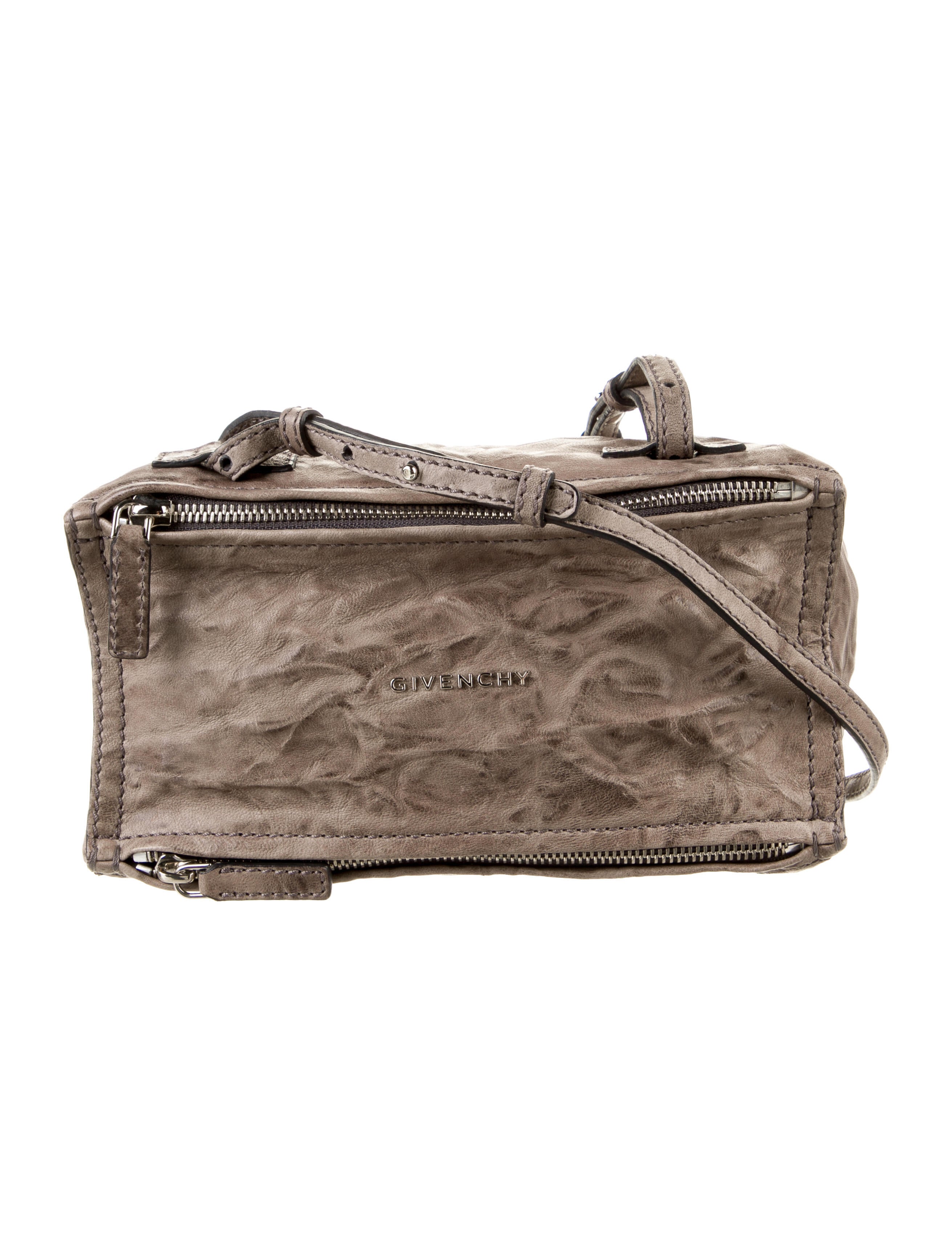 Givenchy Leather Pandora Crossbody Bag Grey Crossbody Bags, Handbags