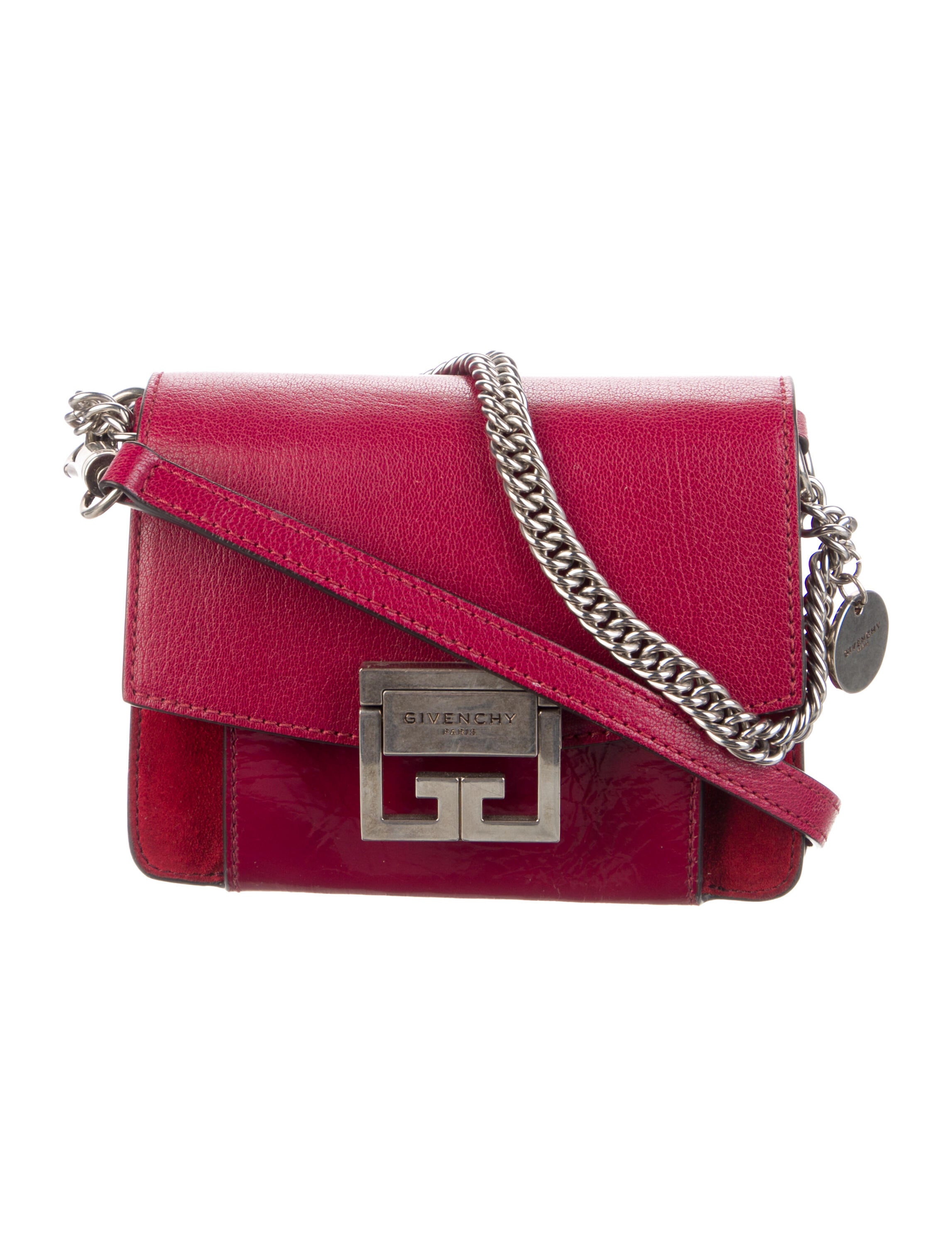 Givenchy Suede Leather Trimmed Crossbody Bag w/ Tags Red Crossbody
