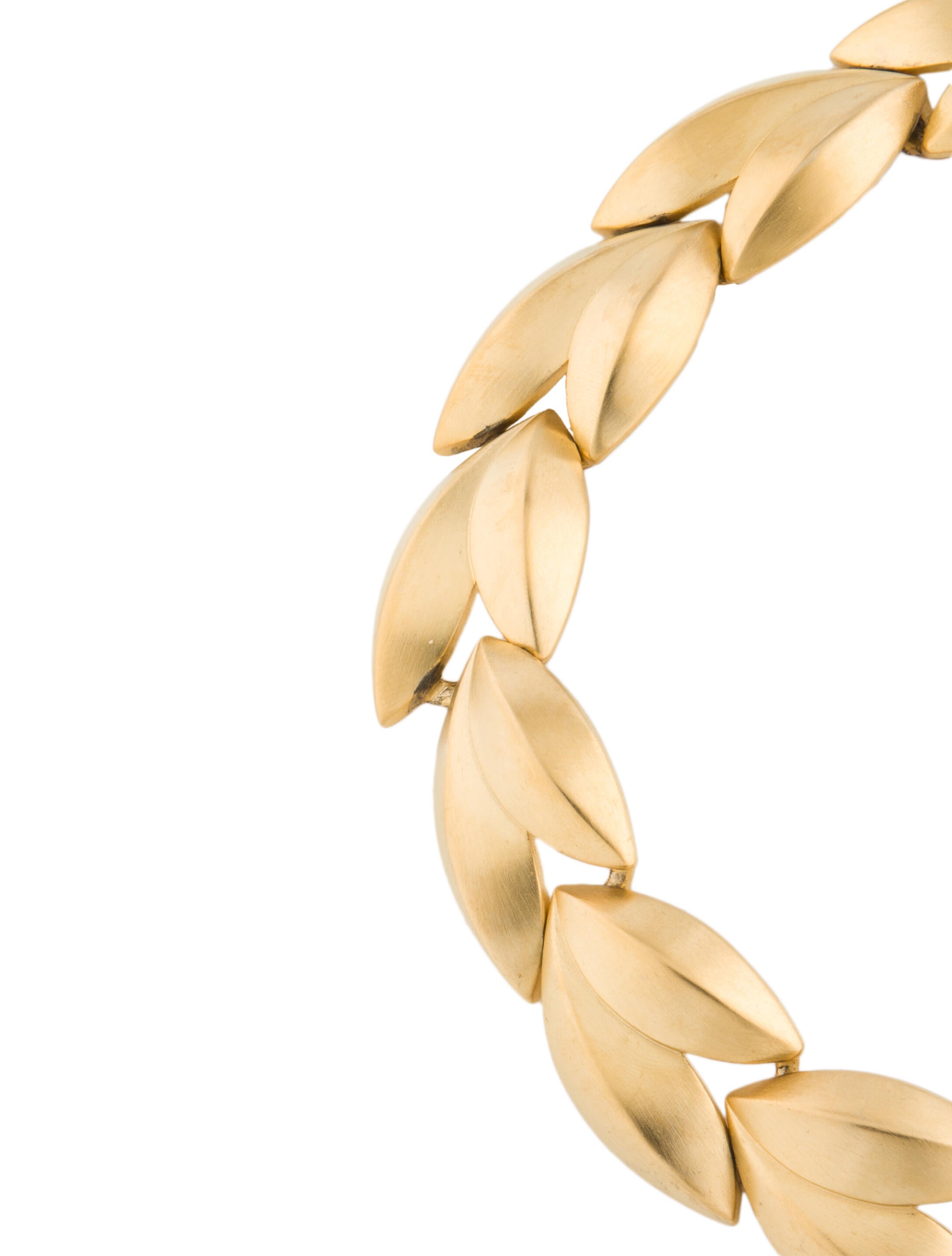 Givenchy Vintage Leaf Choker Necklace GoldTone Metal Choker