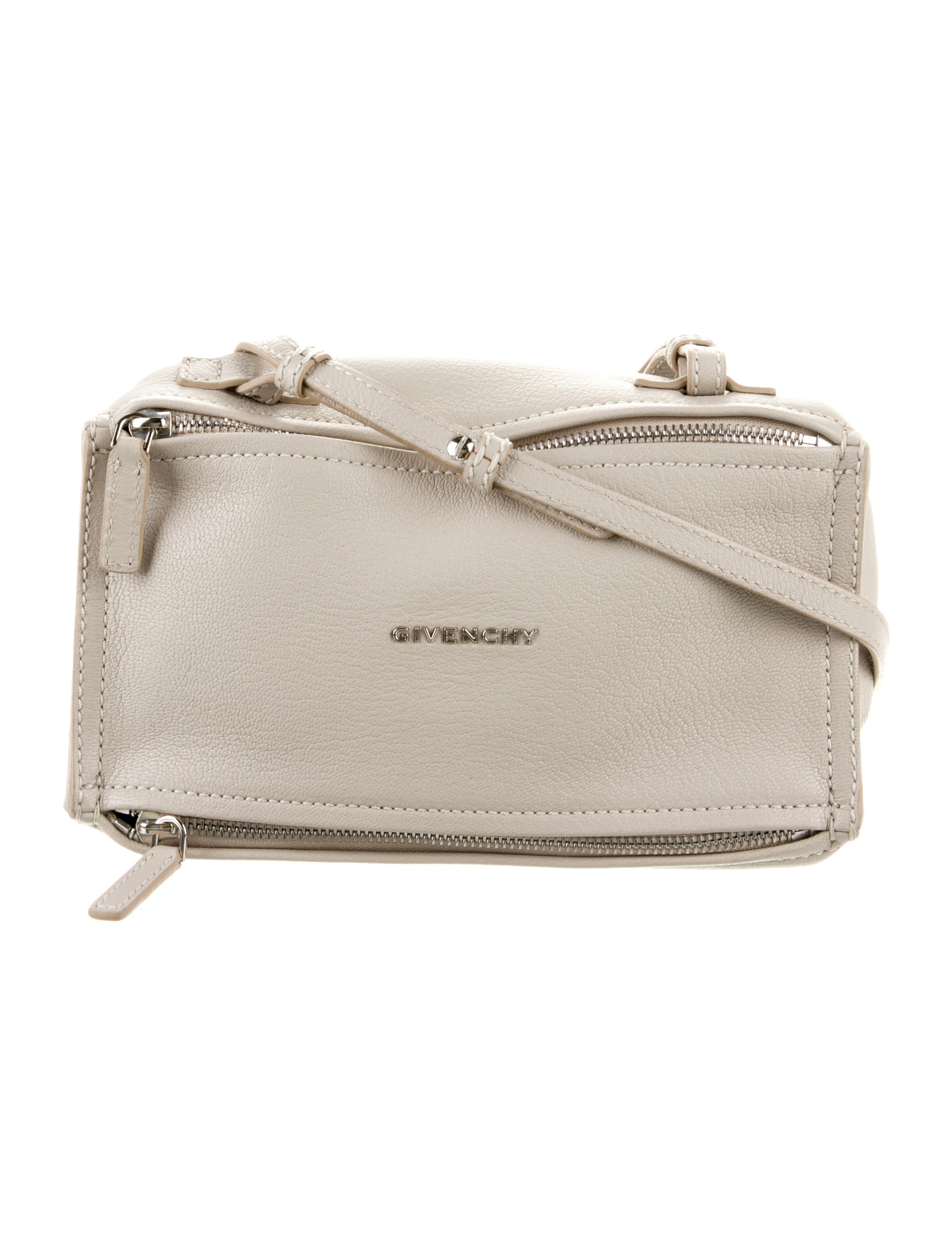Givenchy Pandora Solid Leather Crossbody Bag Neutrals Crossbody Bags