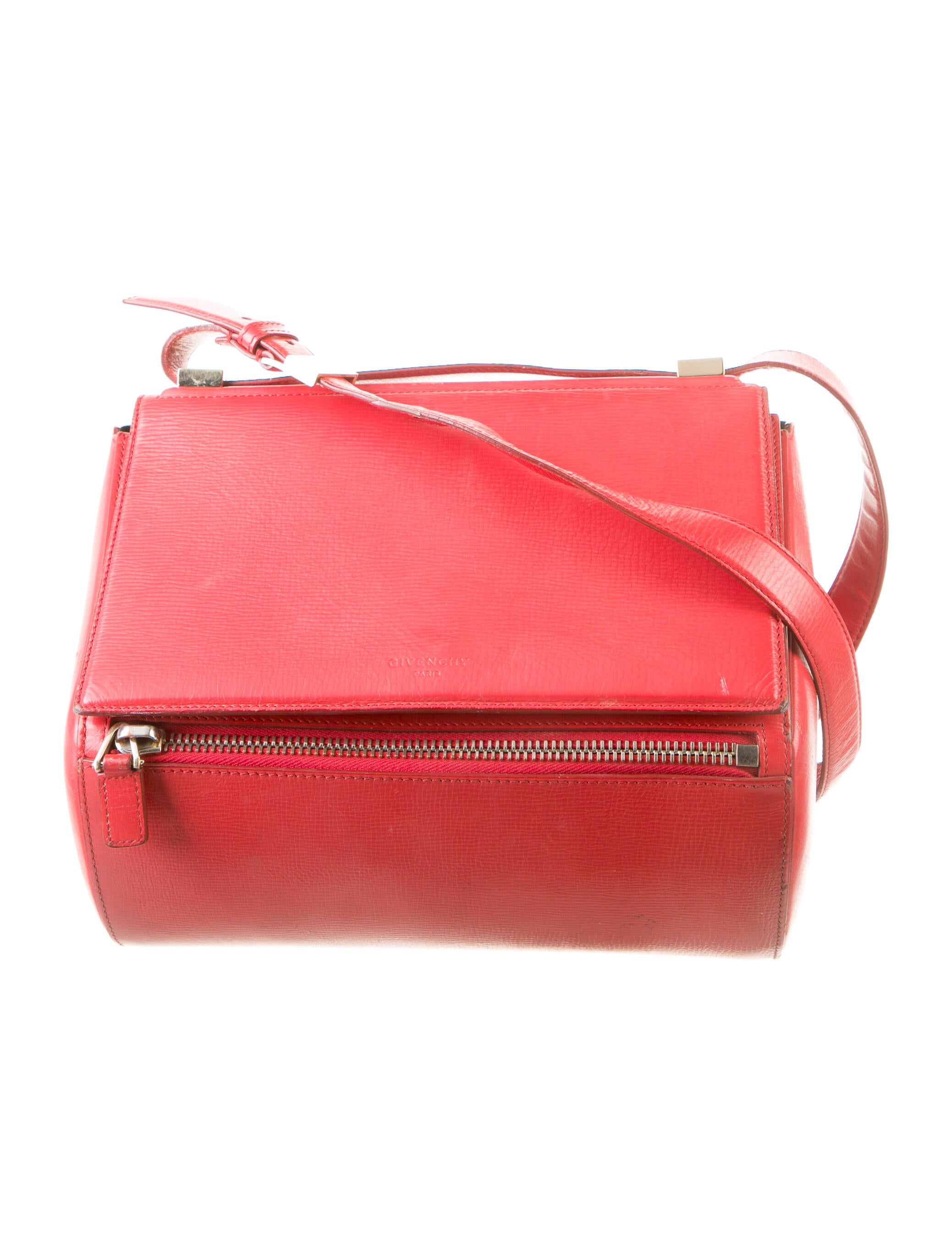 Givenchy Leather GoldToned Crossbody Bag Red Crossbody Bags