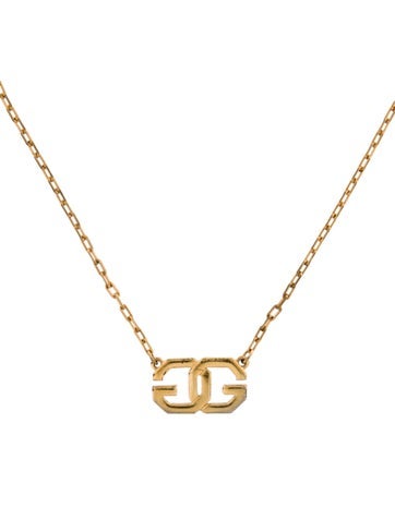 Givenchy Pendant Necklace Vintage Double G Logo