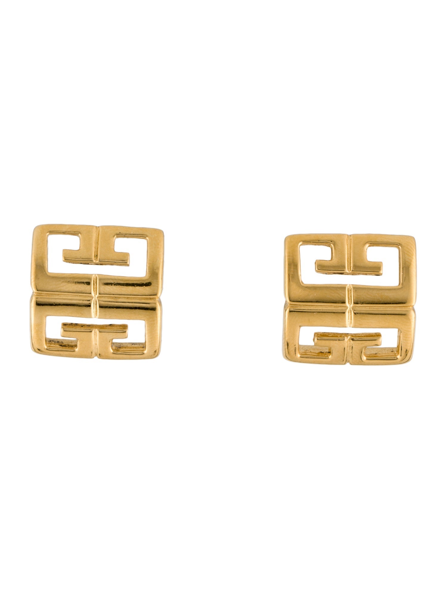 Givenchy Vintage Logo Stud earrings Brass Stud, Earrings GIV189759