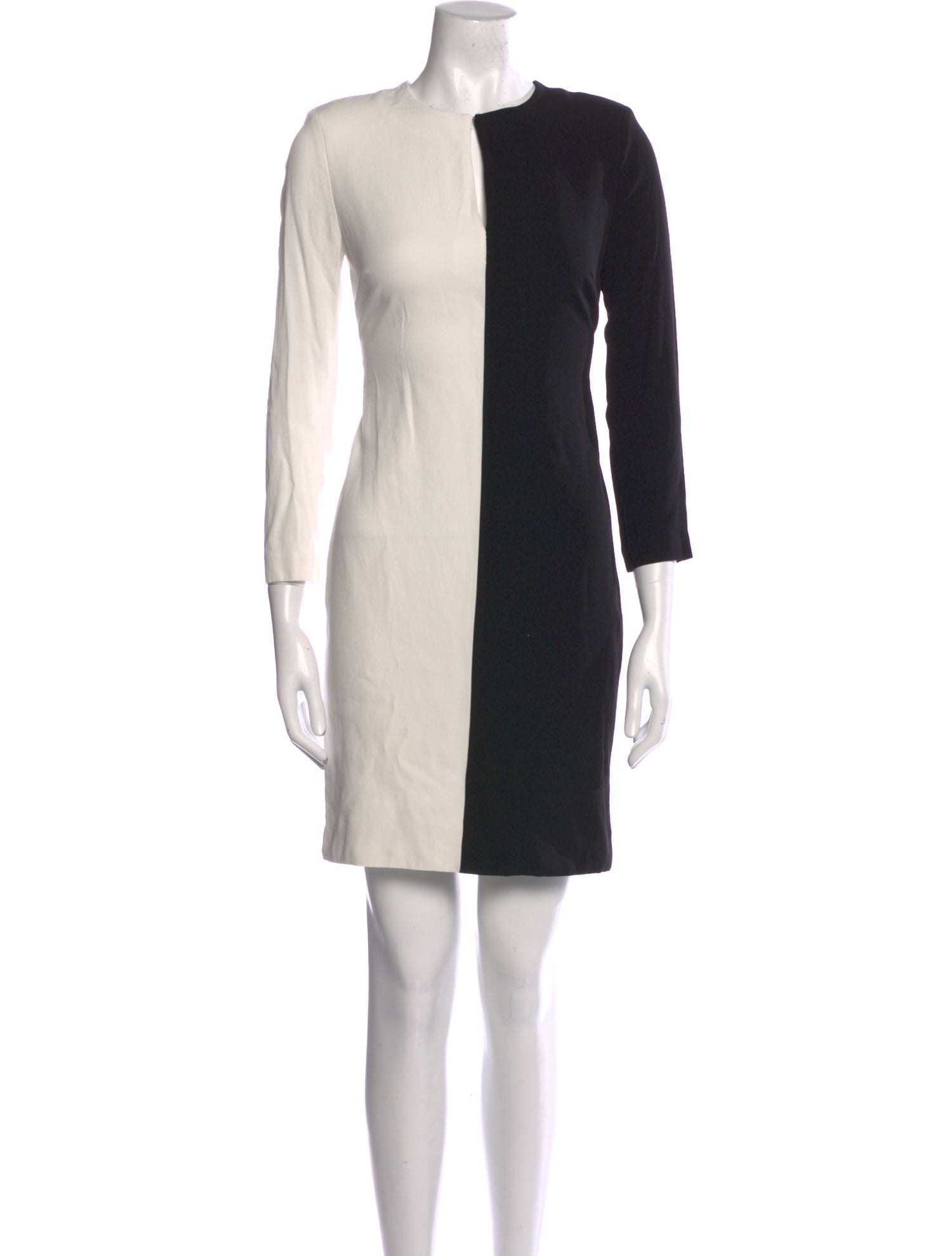 half black and half white dress Berylove Women Black and White Formal Dress A-Line Evening Dress with Half Sleeves, Black and White / US24W main image 1