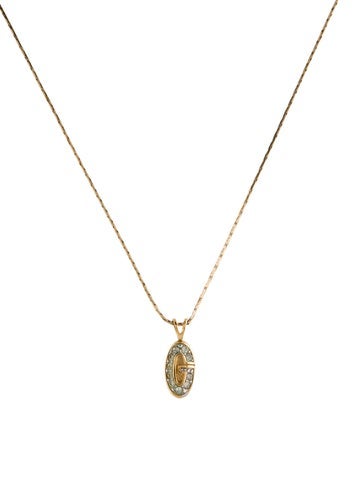 Givenchy Pendant Necklace Vintage Crystal G