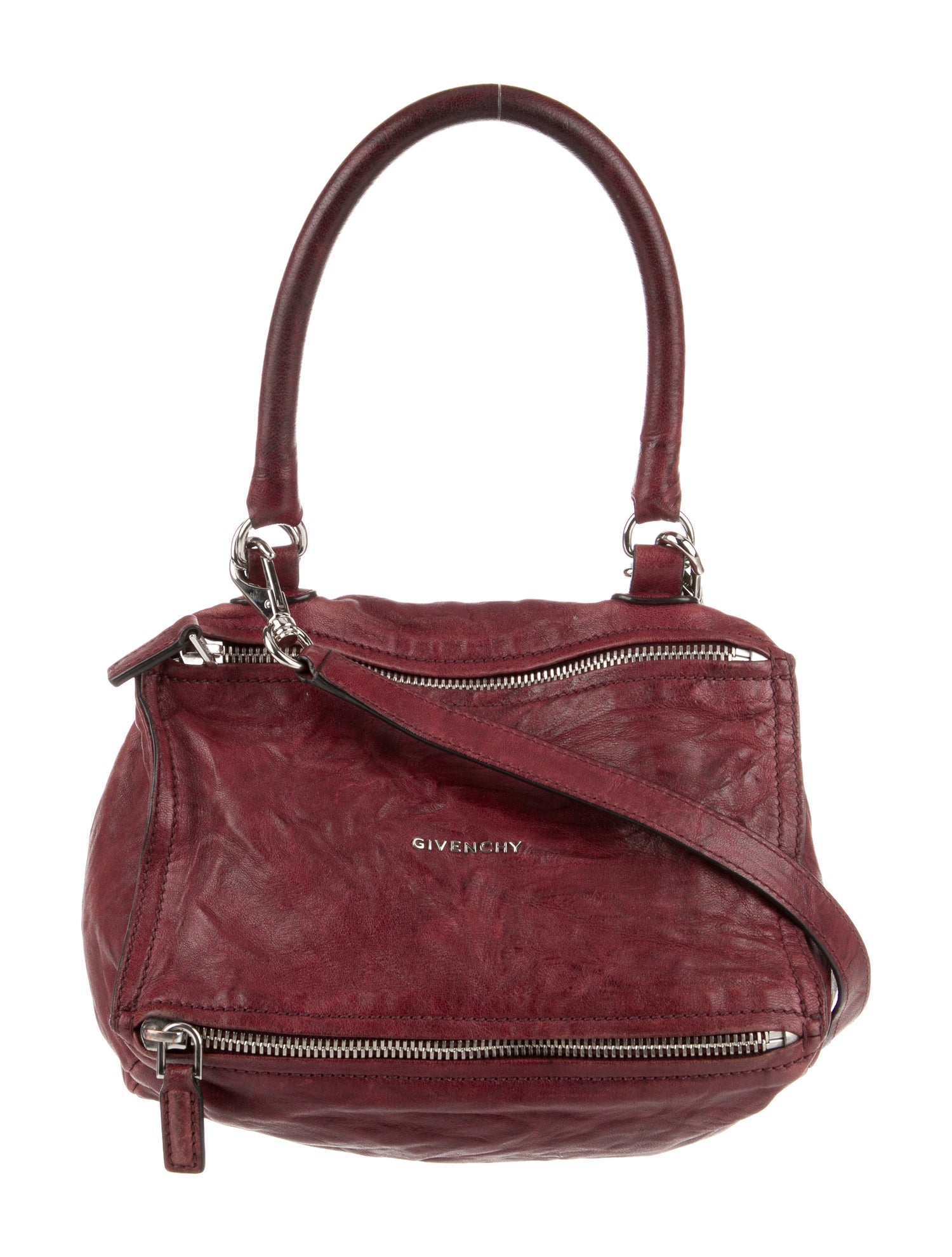 Givenchy Medium Leather Crossbody Bag Burgundy Crossbody Bags