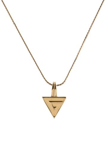 Givenchy Pendant Necklace Vintage Enamel Triangle