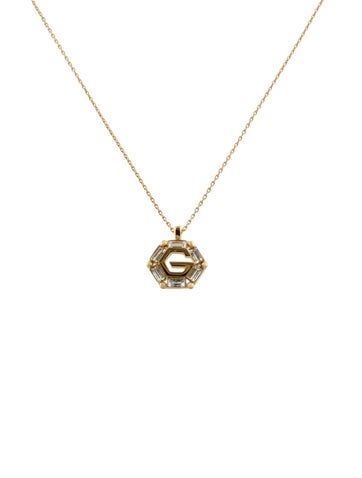 Givenchy Pendant Necklace Vintage Crystal G