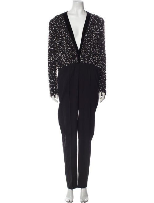 Givenchy Wool Plunge Neckline Jumpsuit